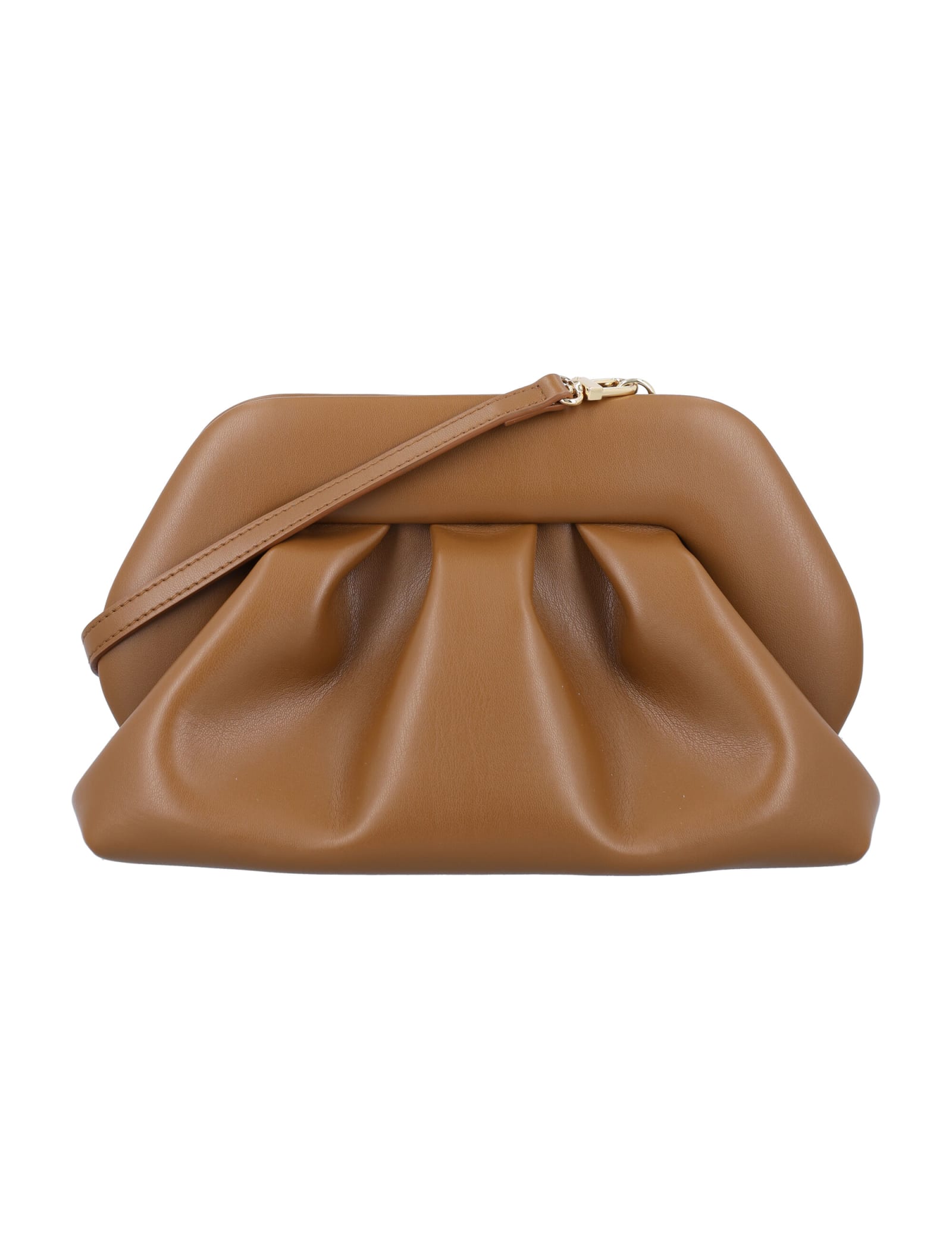 Shop Themoirè Tia Vegan Fabric Clutch In Caramel