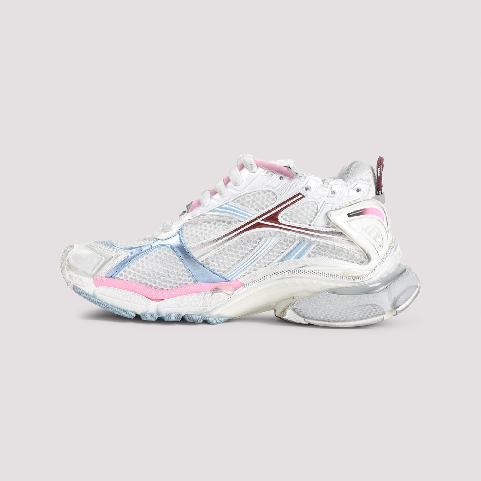 Balenciaga Sneaker Runner White Blue Pink Brown In White