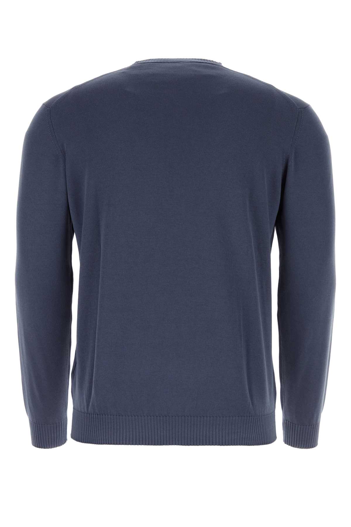 Fedeli Air Force Blue Cotton Sweater In Denim