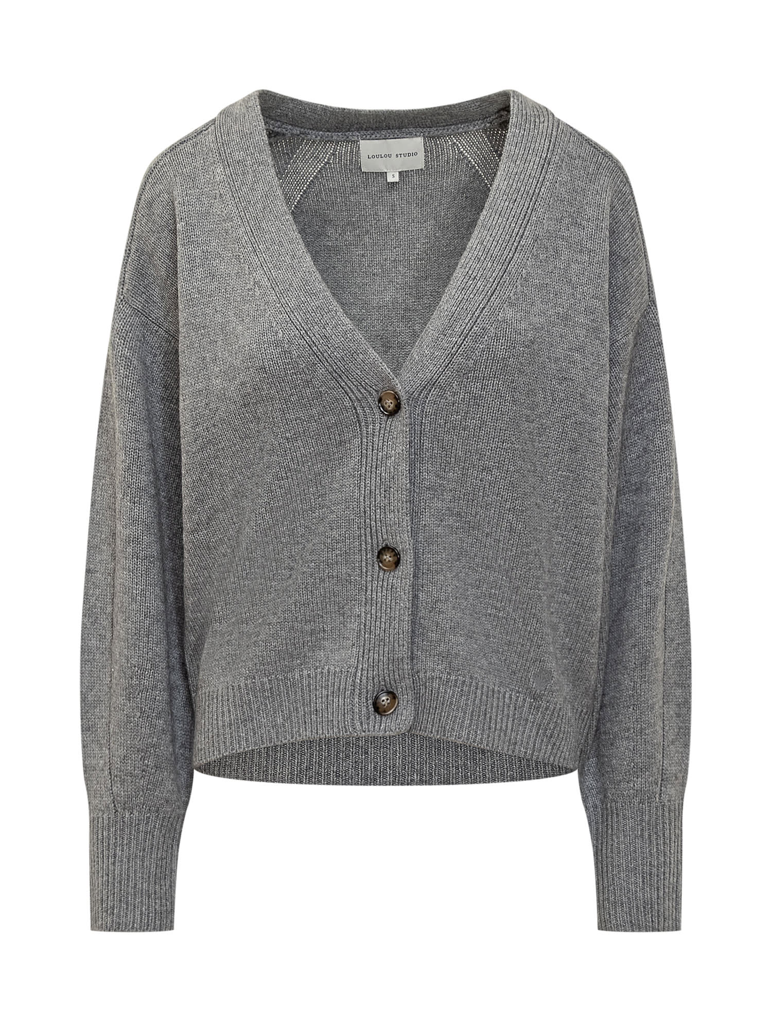 Shop Loulou Studio Cardigan In Grey Melange