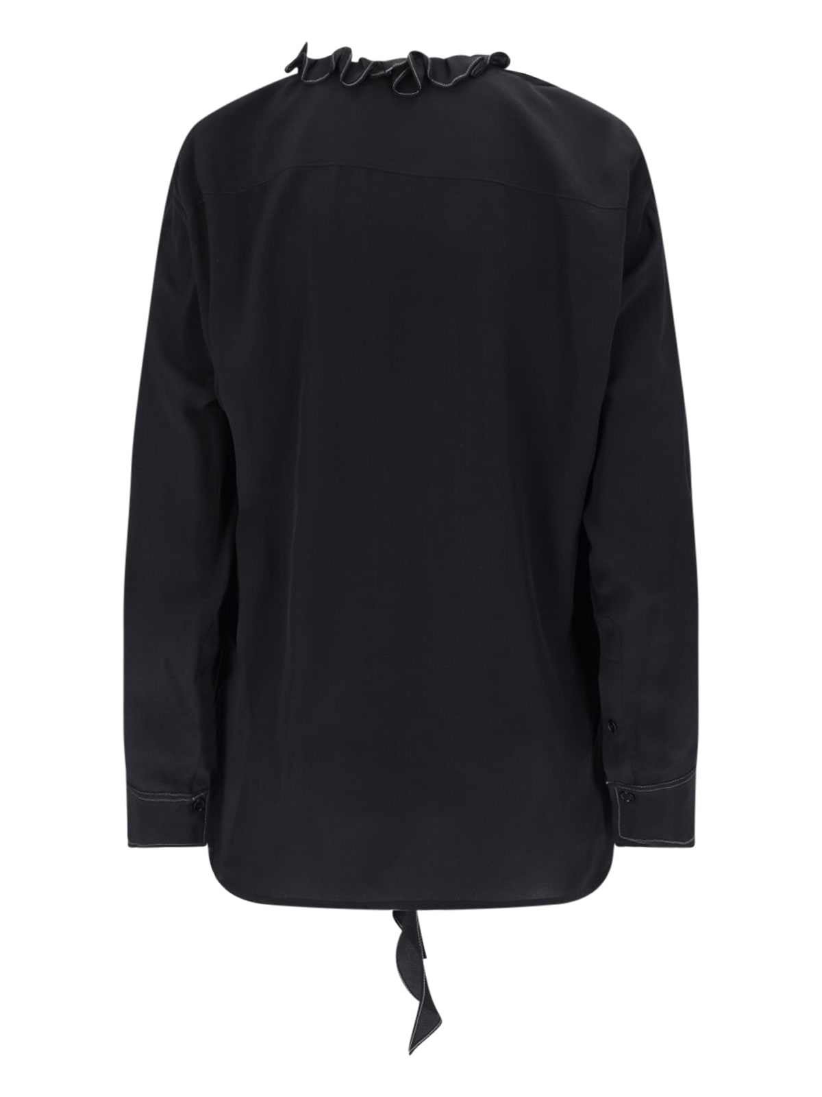 Victoria Beckham Shirt With Ruffles In Black