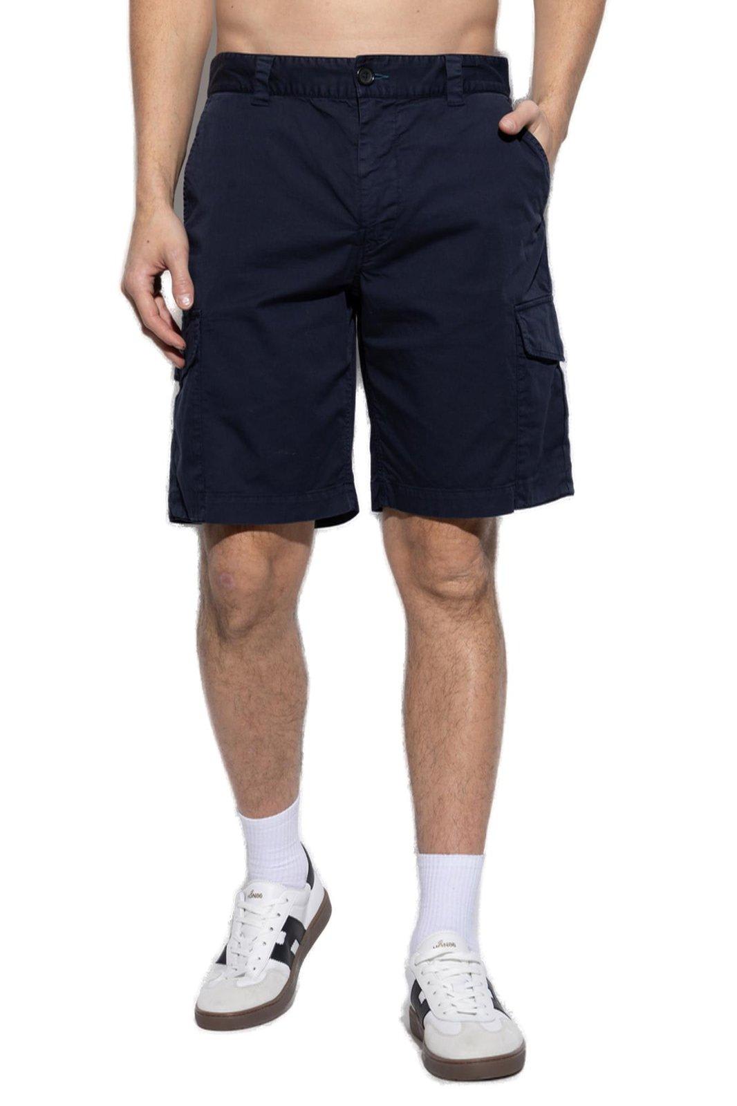 Ps By Paul Smith Straight Leg Cargo Shorts In Blue