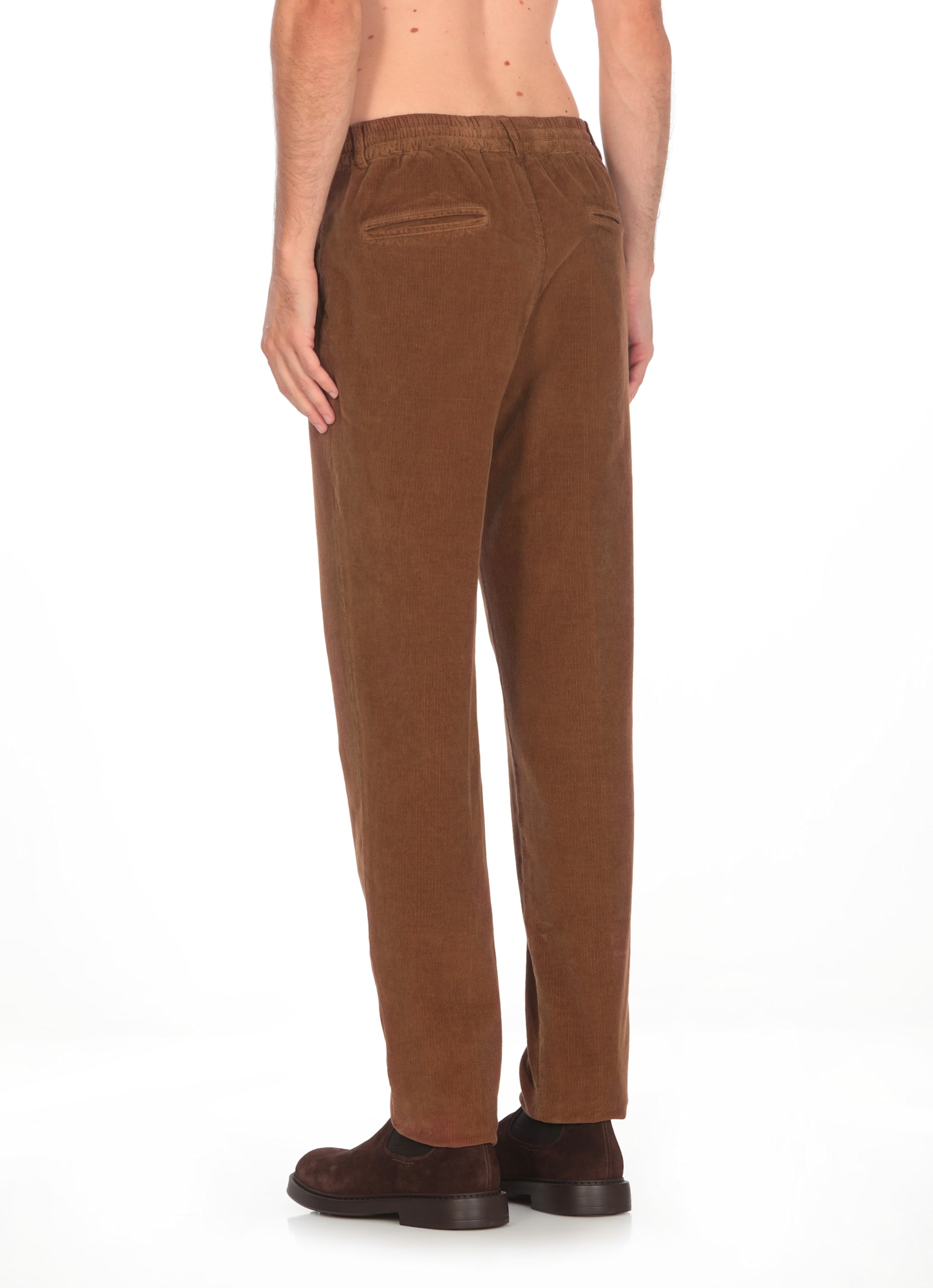 Shop Peserico Velvet Trousers In Brown