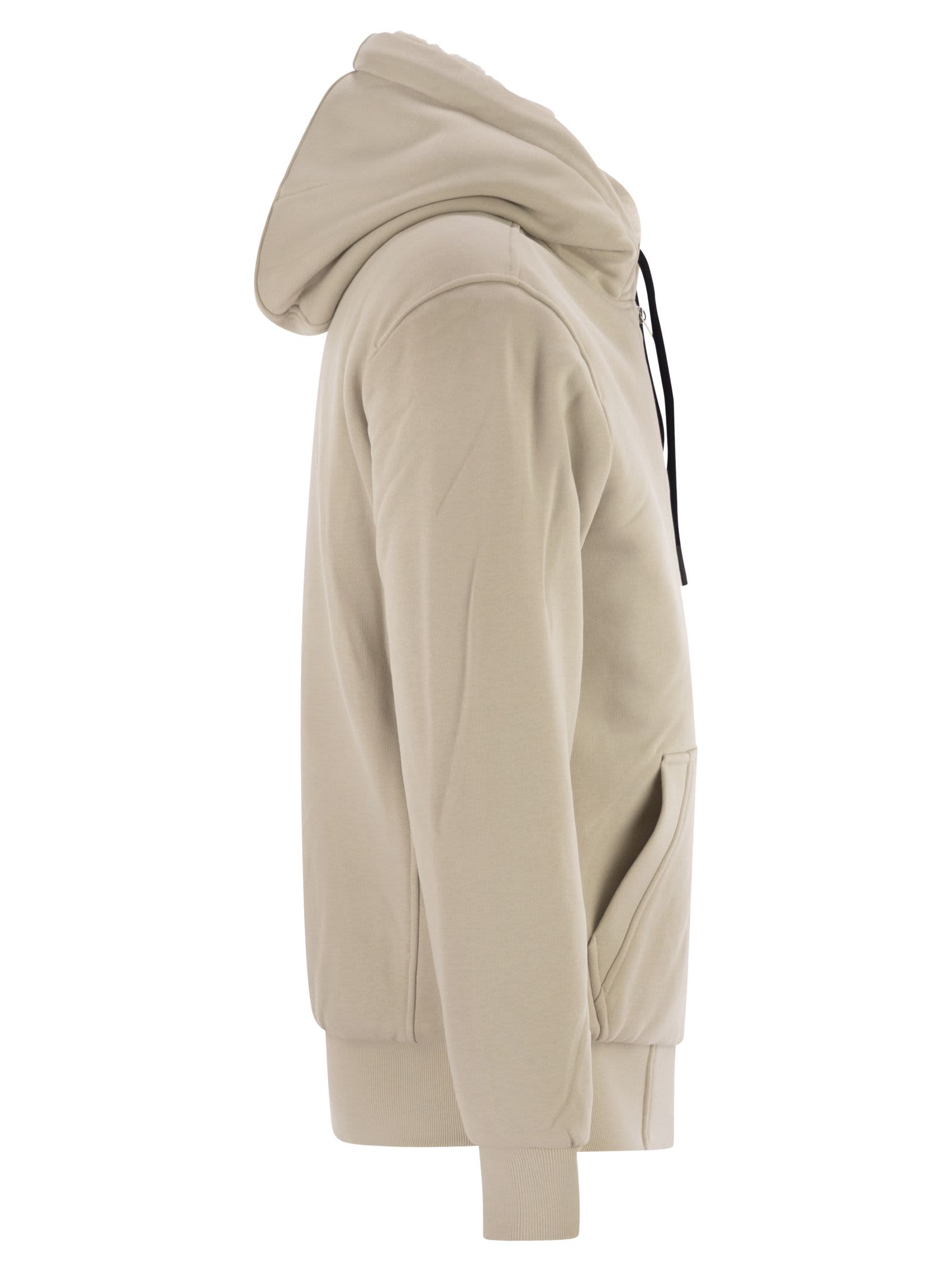Moose Knuckles Classic Bunny - Faux Fur Lined Hoodie In Nude