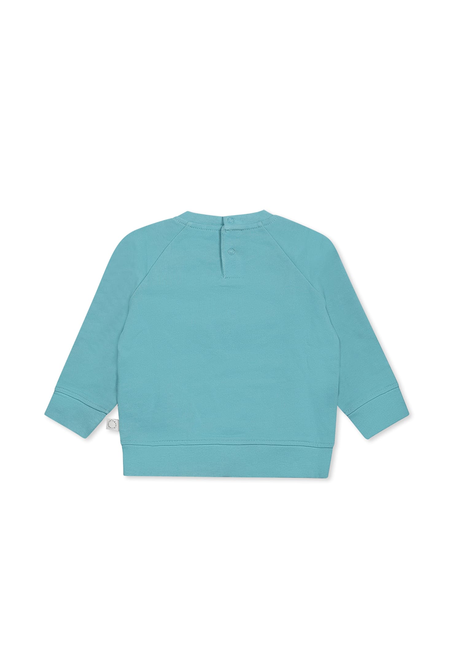 Stella Mccartney Light Blue Sweatshirt For Baby Boy With Frog In Light Blue