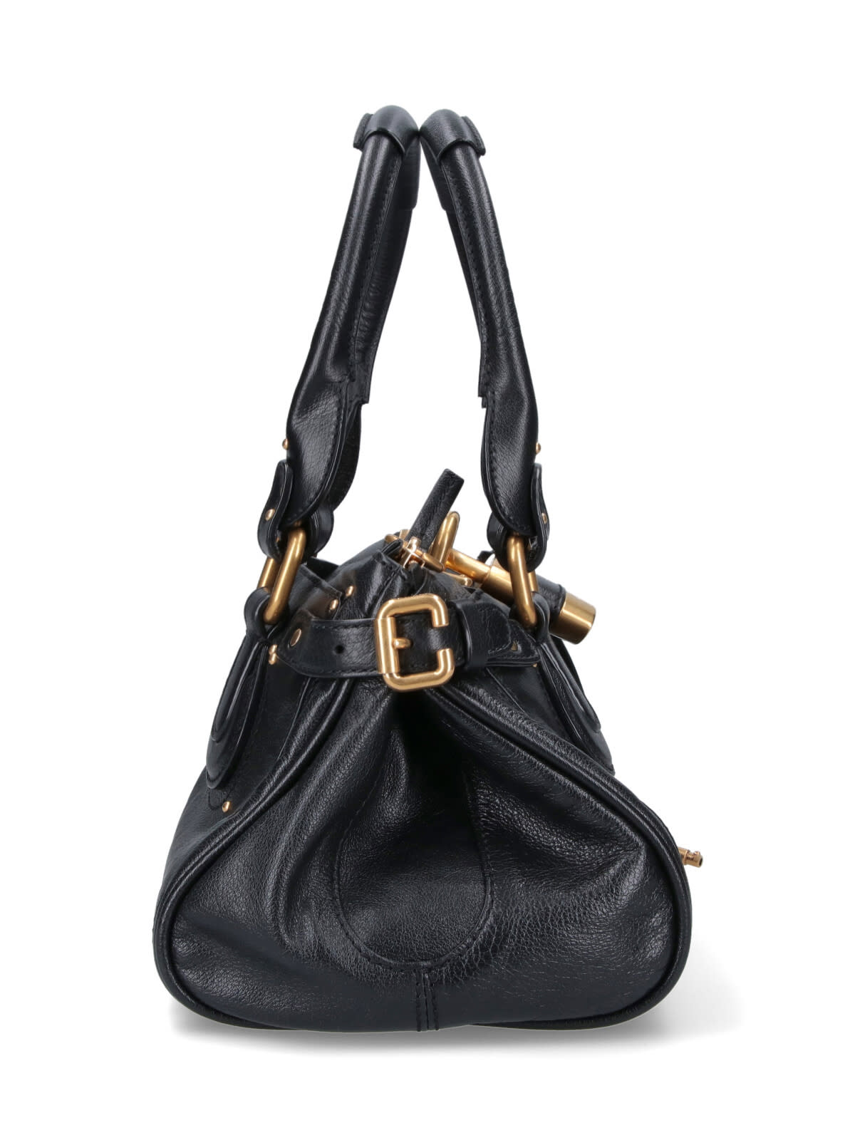 Chloé Paddington Bag In Grained Buffalo Leather In Black