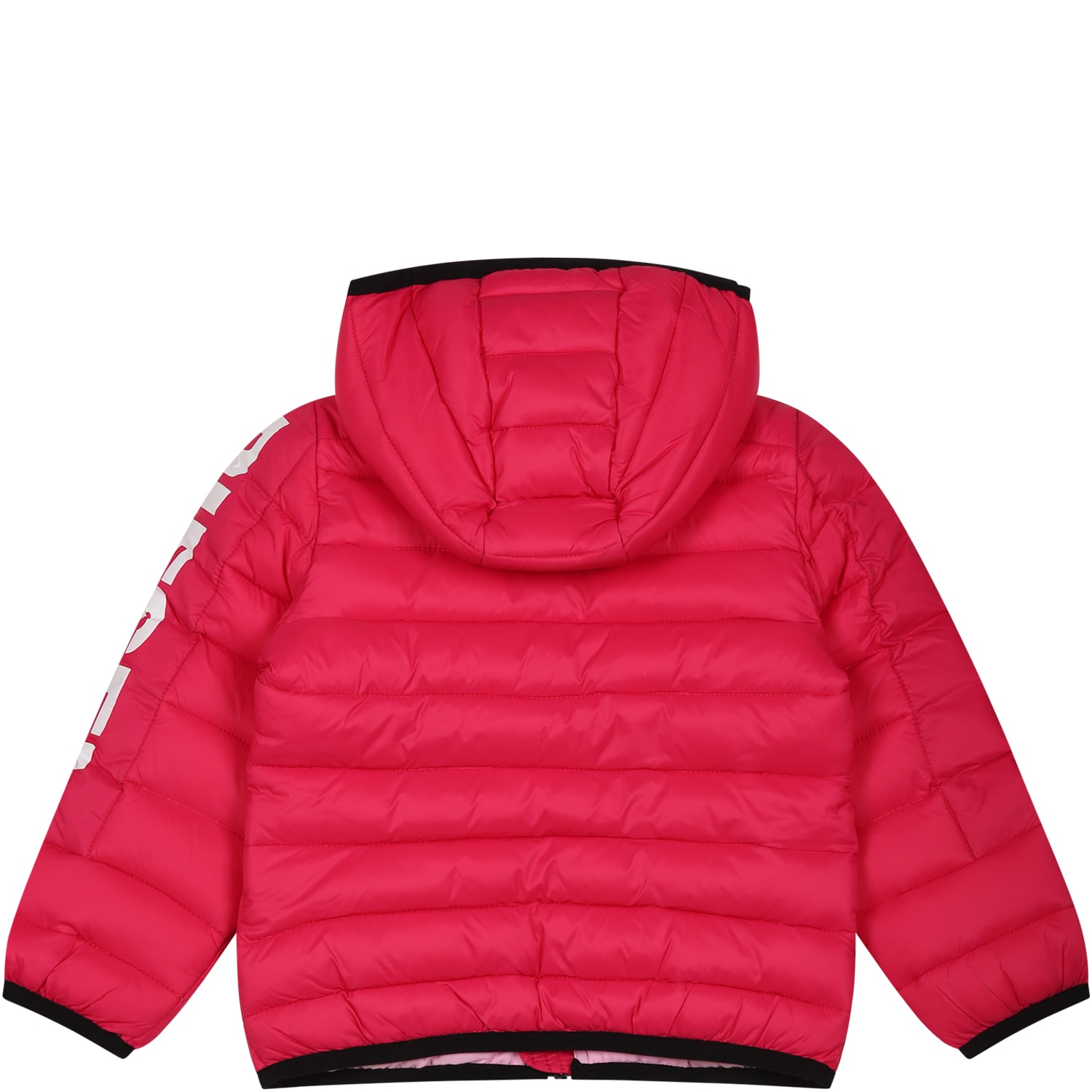 Shop Diesel Fuchsia Down Jacket For Baby Girl