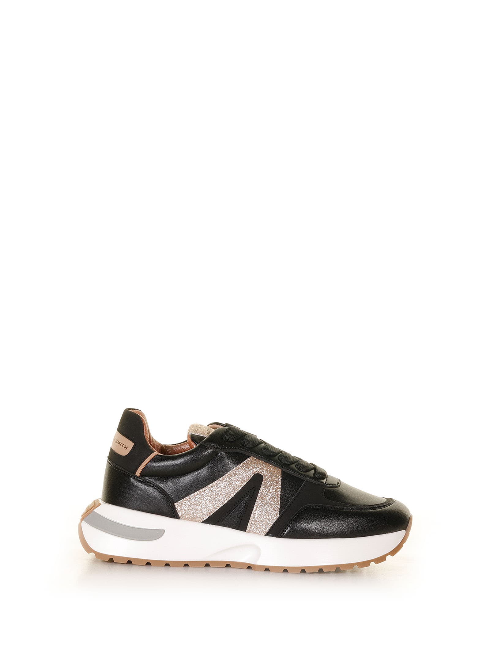 Alexander Smith Hyde Sneaker In Leather In Black Gold