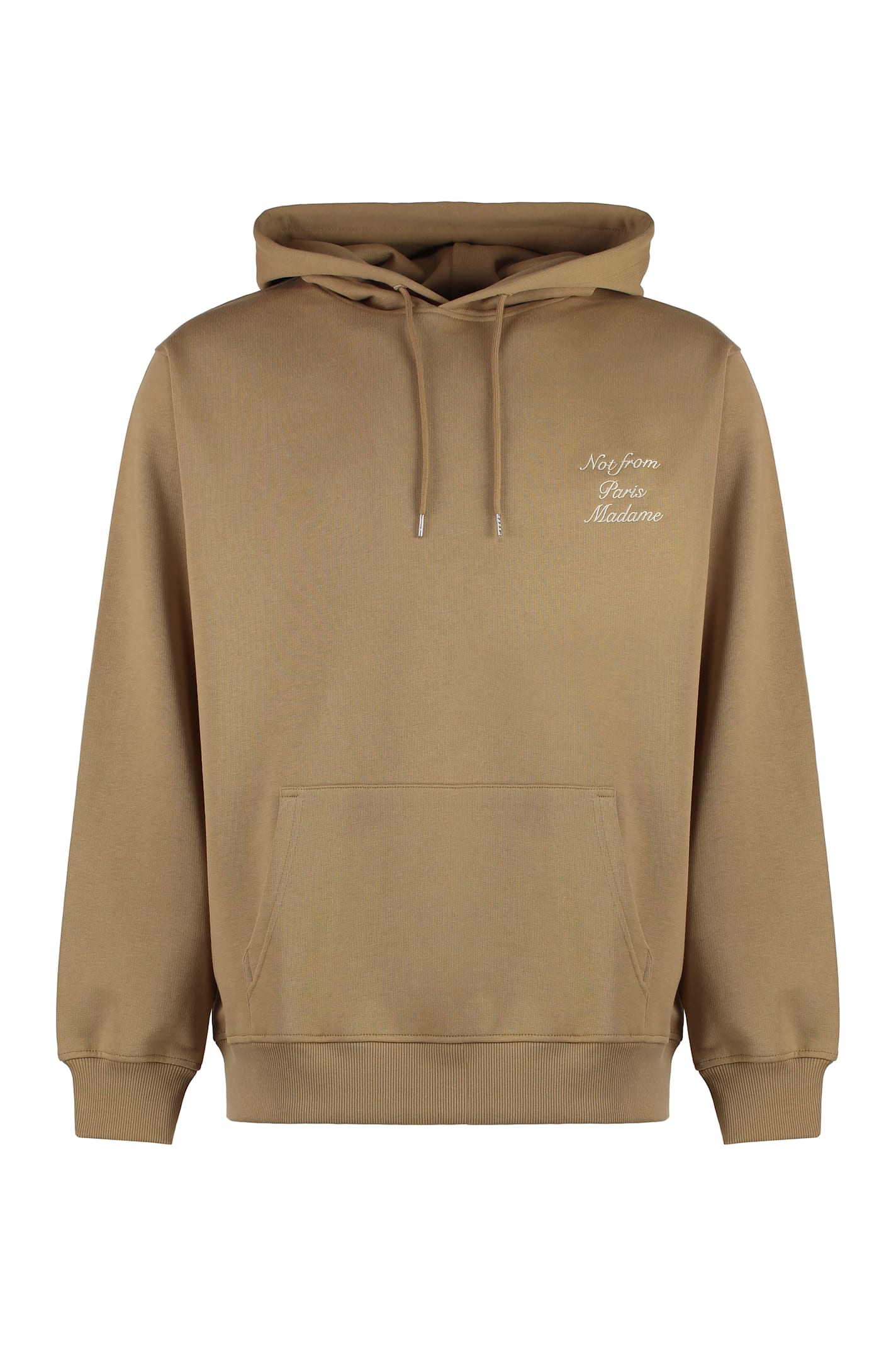 Shop Drôle De Monsieur Slogan Calligraphie Hooded Sweatshirt In Brown