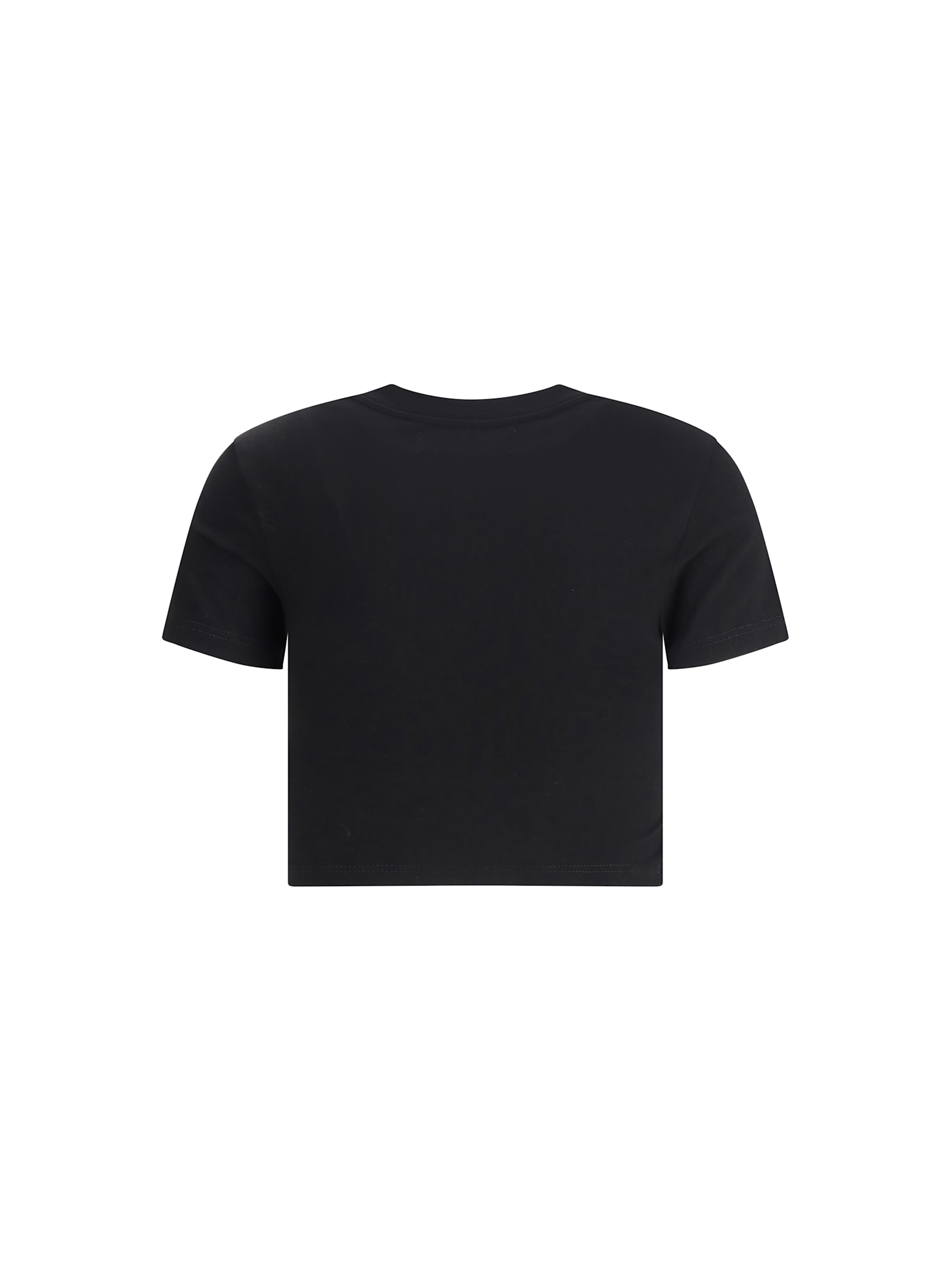 Fiorucci Cherry Mouth Graphic Crop T-shirt In Black