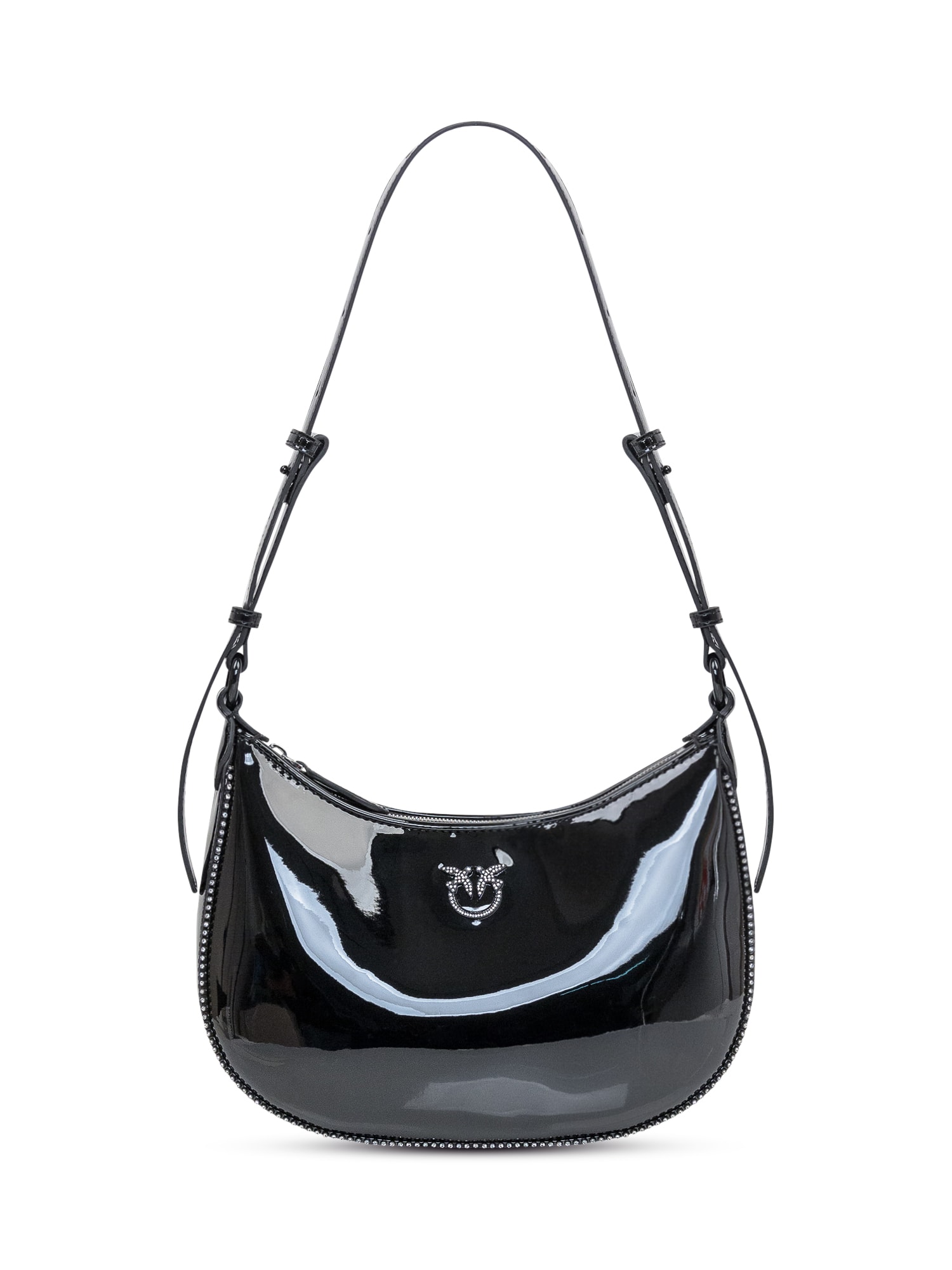 Shop Pinko Half Moon Mini Bag In Nero Limousine