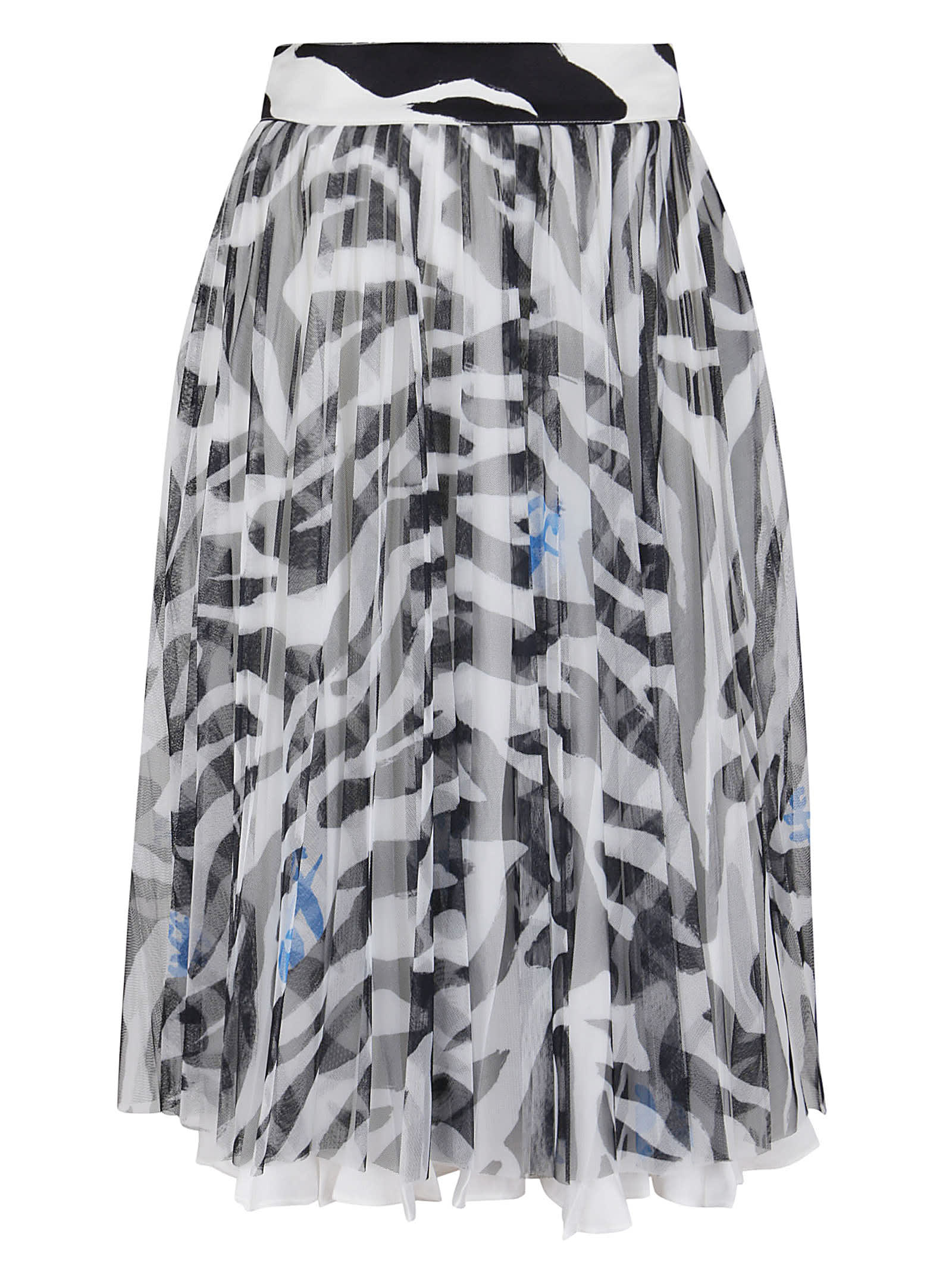 Off-White Zebra Pleated Skirt