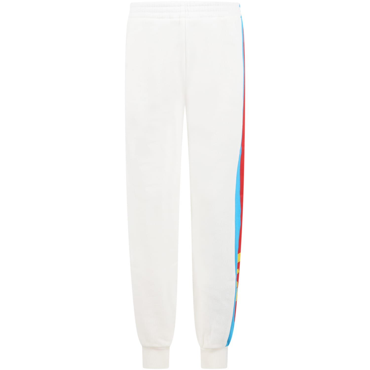 Gucci Kids' White Sweatpants For Boy With Gg Logo