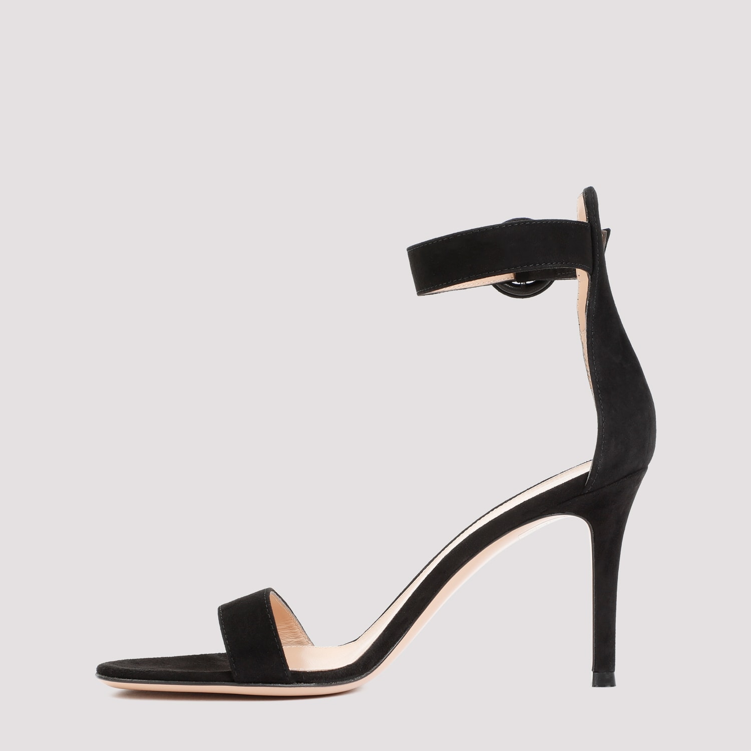 Shop Gianvito Rossi Portofino 85 Suede Sandals In Nero Black