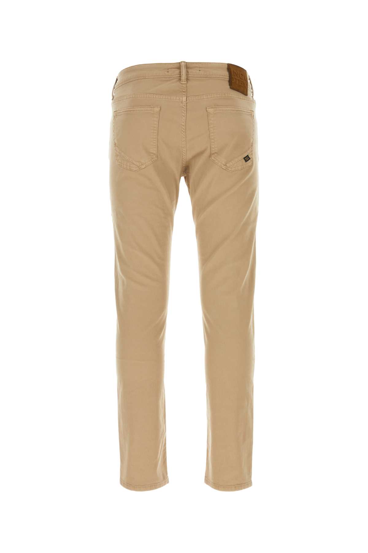 Incotex Beige Stretch Cotton Pant In Coloniale