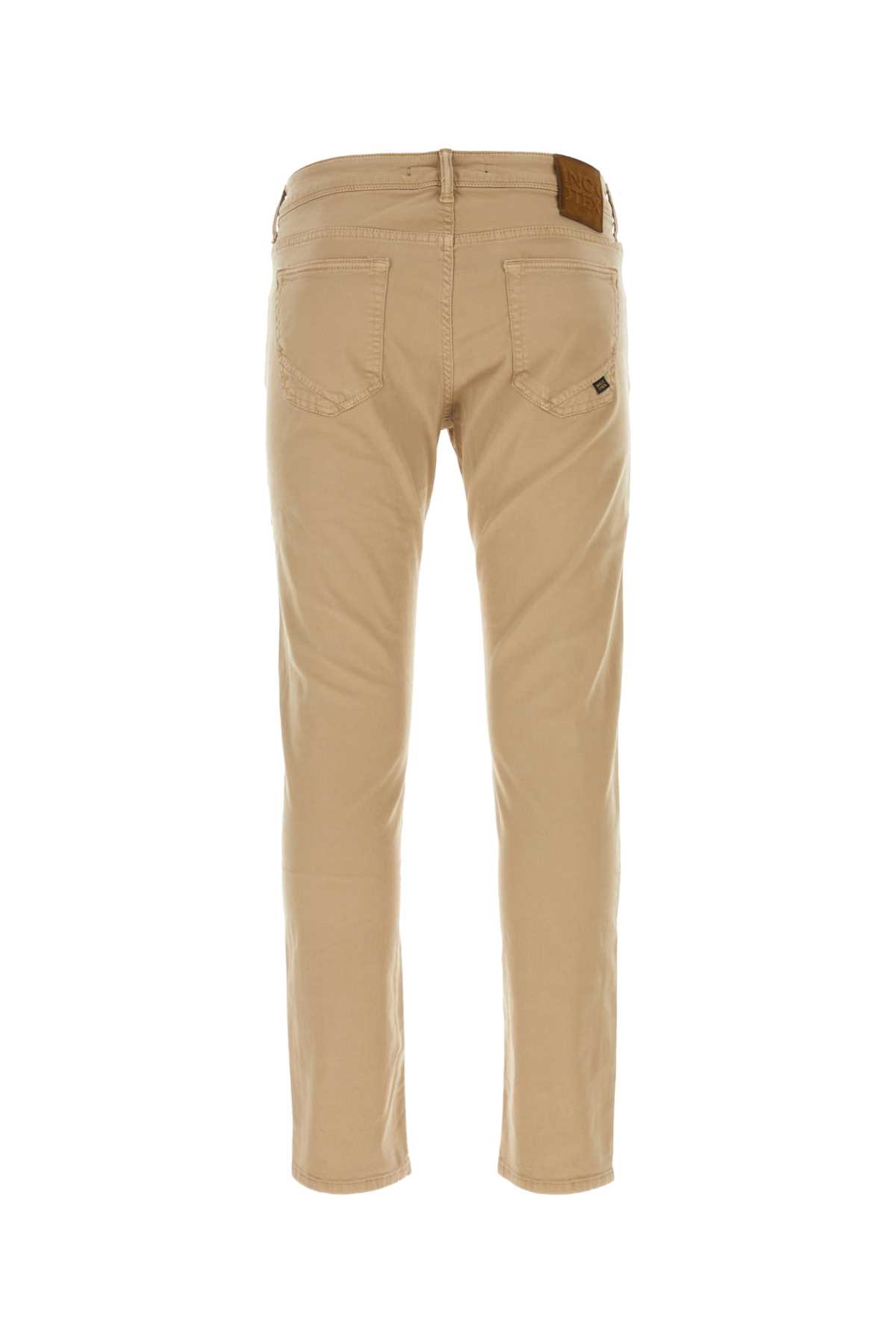 Incotex Stretch-cotton Tapered Trousers In Coloniale