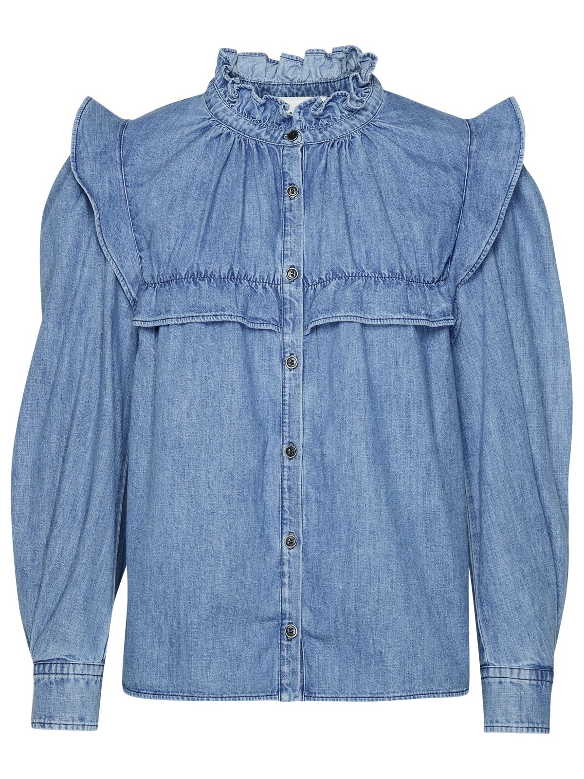 Shop Marant Etoile Idety Blue Cotton Shirt