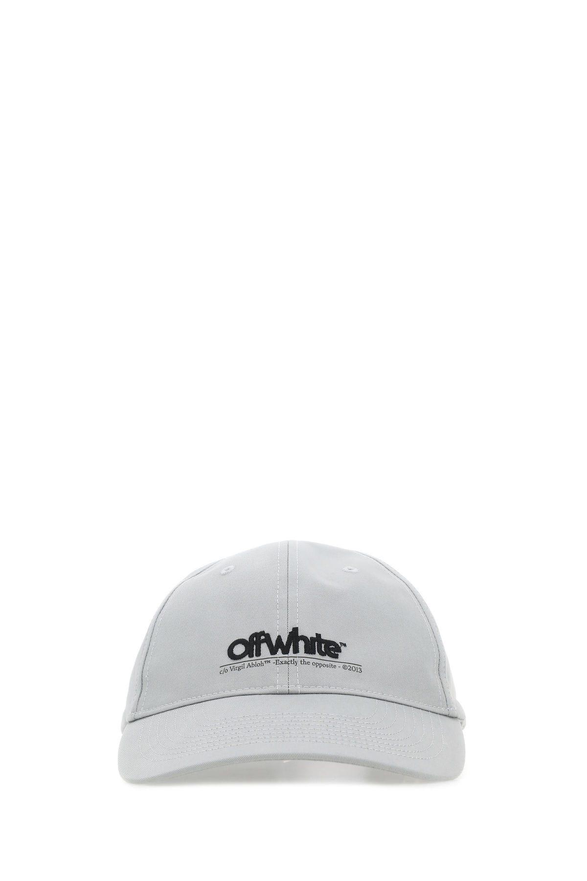 OFF-WHITE GREY STRETCH COTTON BASEBALL CAP