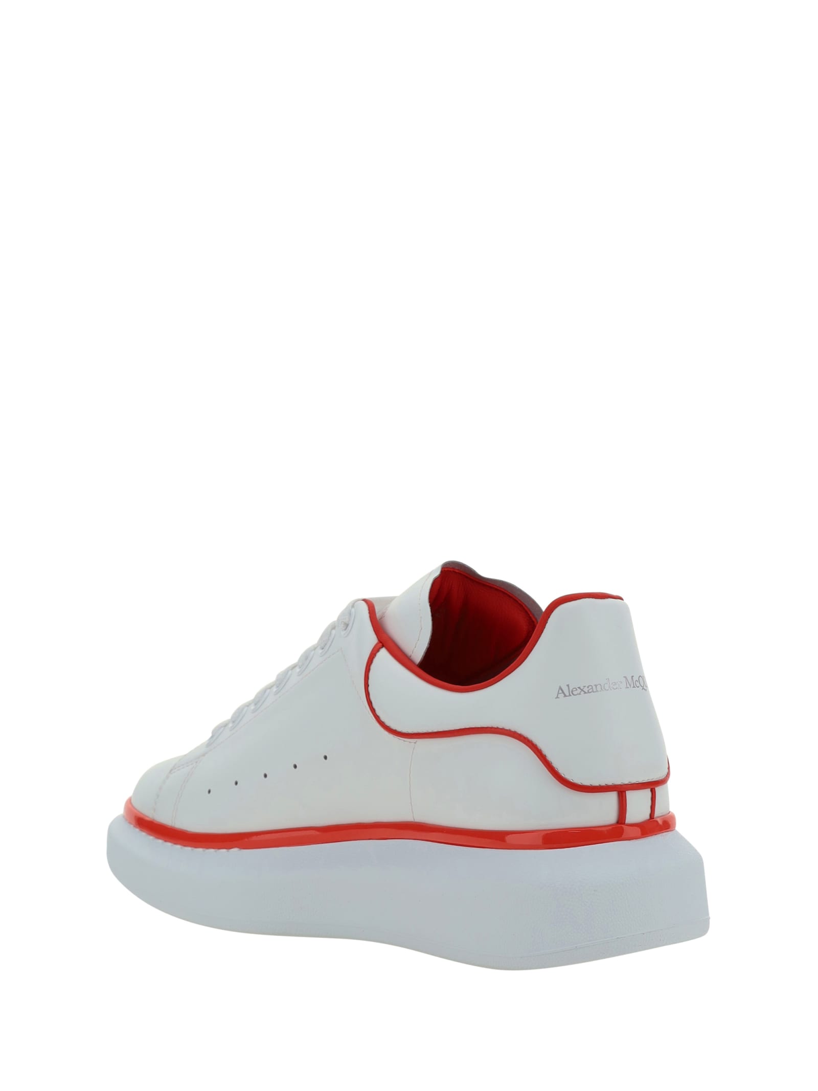 Shop Alexander Mcqueen Sneakers In White/tulip Red