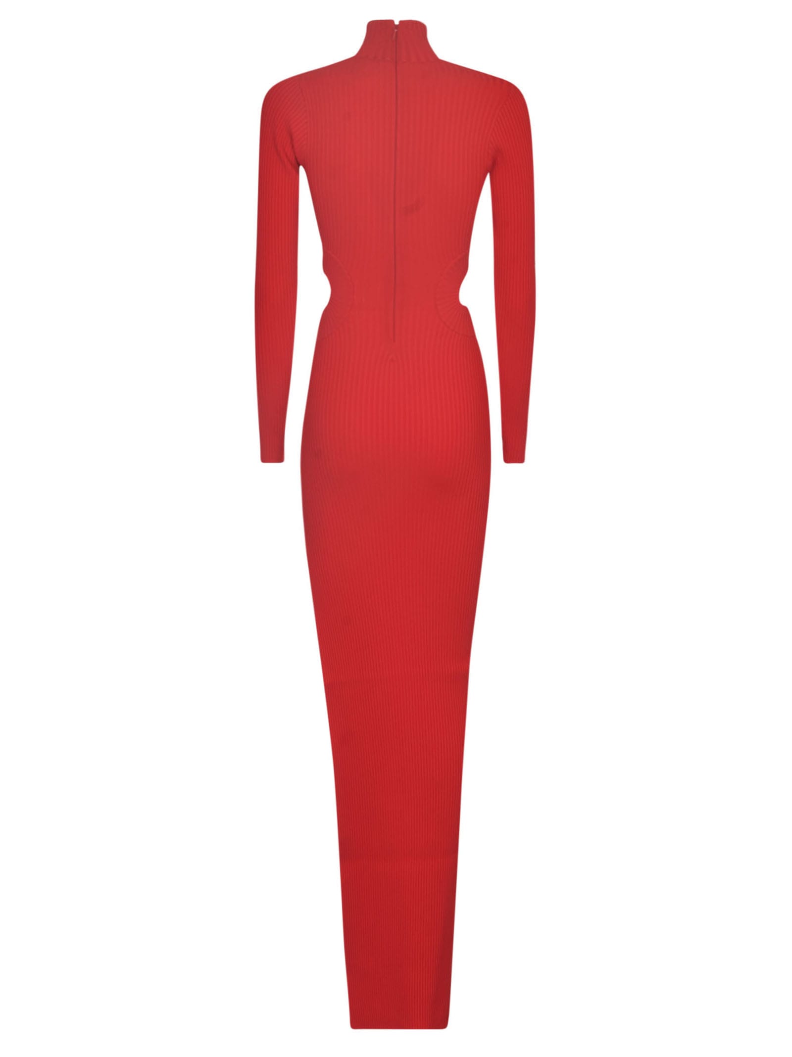 Shop David Koma Ribbed Asymmetric Dress In Red