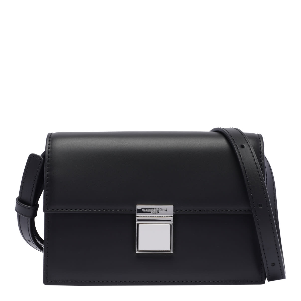 Maison Kitsuné Mini Preppy Baguette Bag In Black