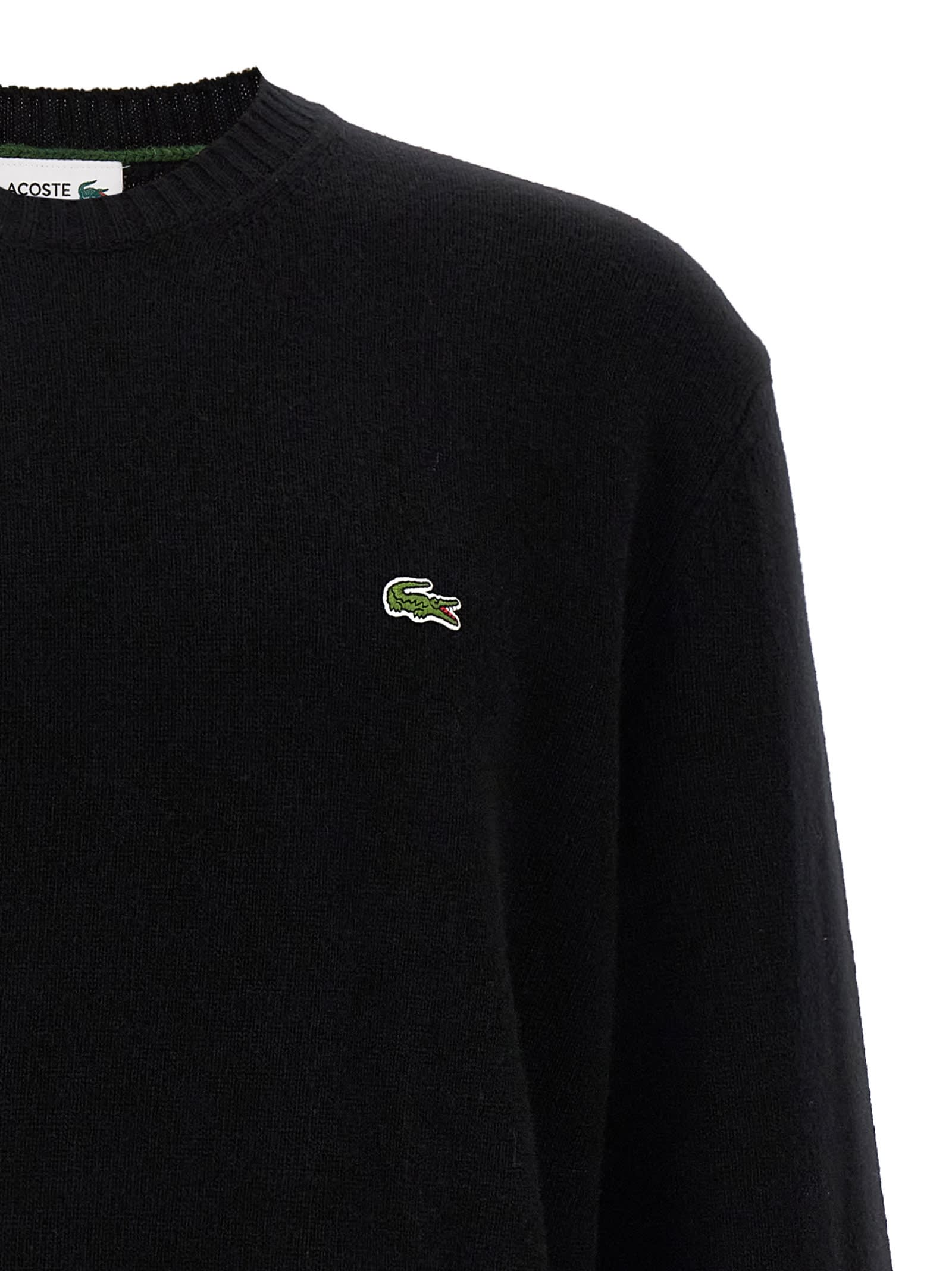 Lacoste Man Sweater Midnight Blue Size L Cashmere, Wool In Black
