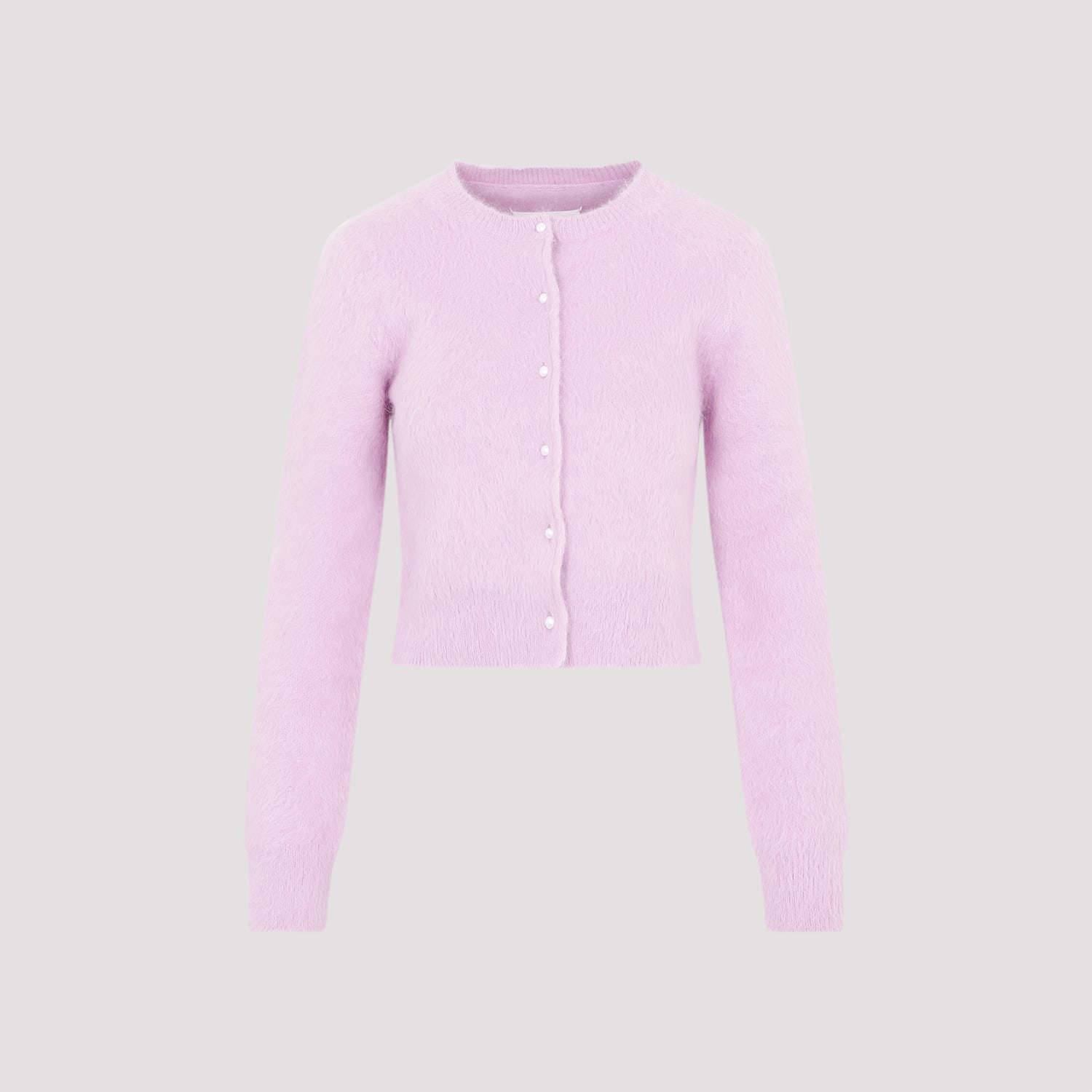 Shop Maison Margiela Angora Cardigan In Acid Lavander