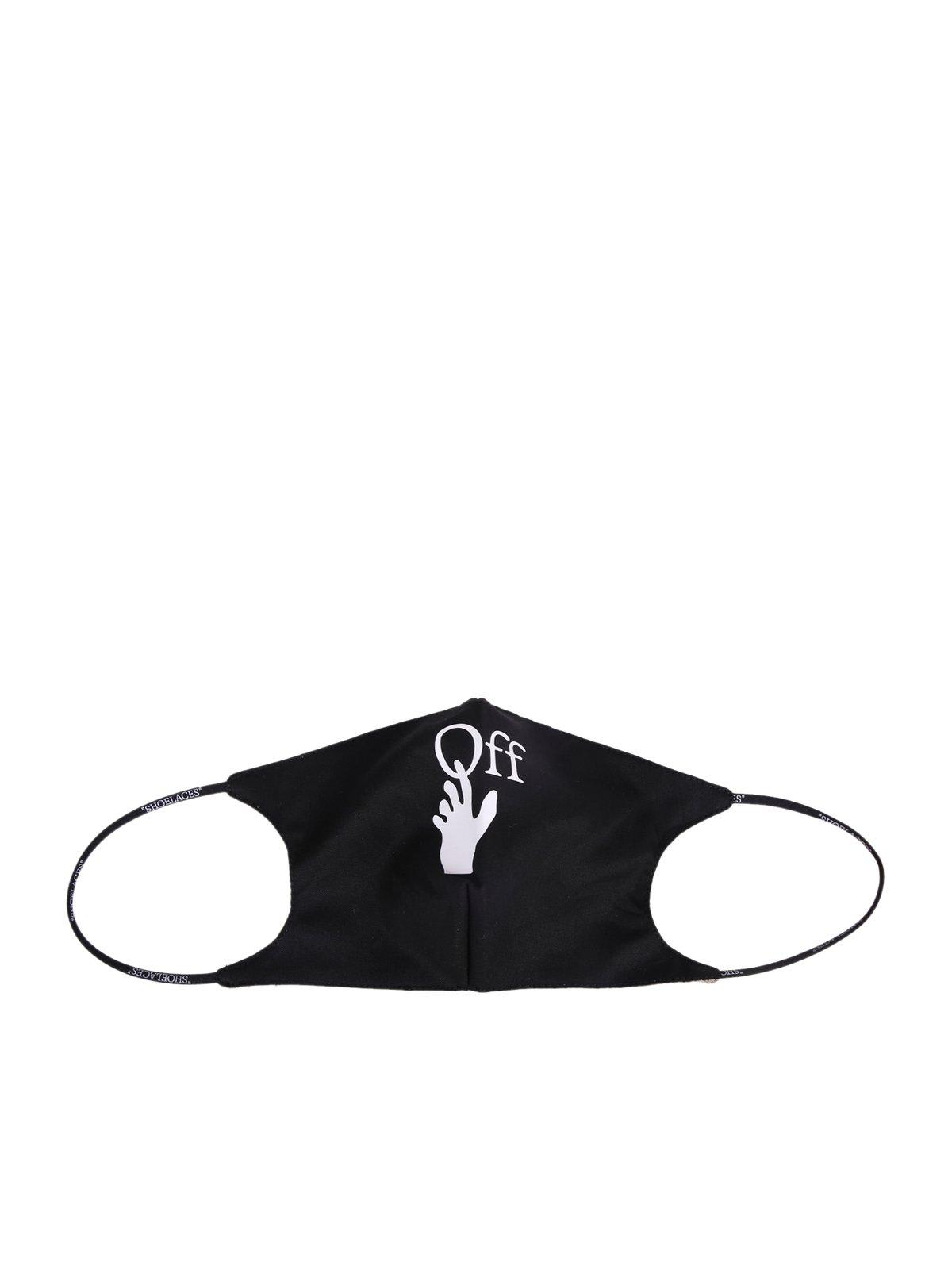 Off-white Logo Printed Face Mask In Black
