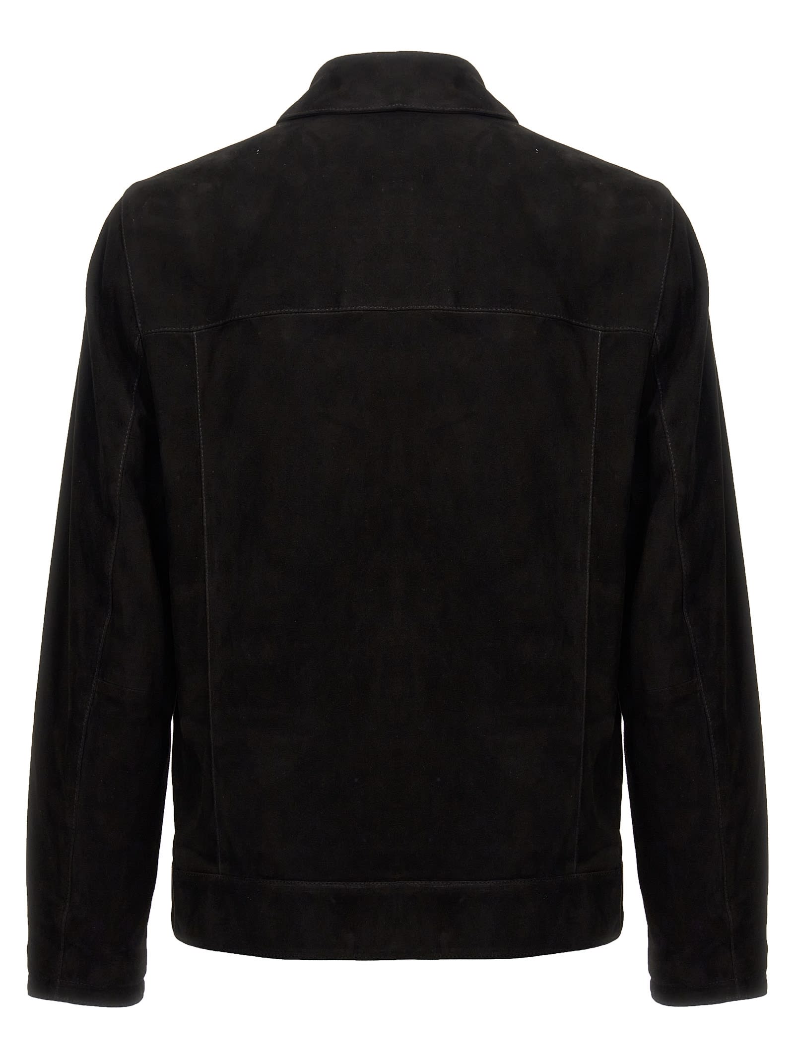 Shop Brioni Suede Jacket In Black