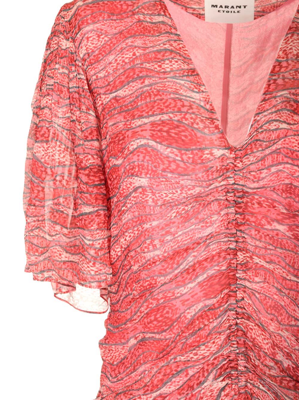 Isabel Marant Étoile Red Printed Muslin Short Vivienne Dress In Red