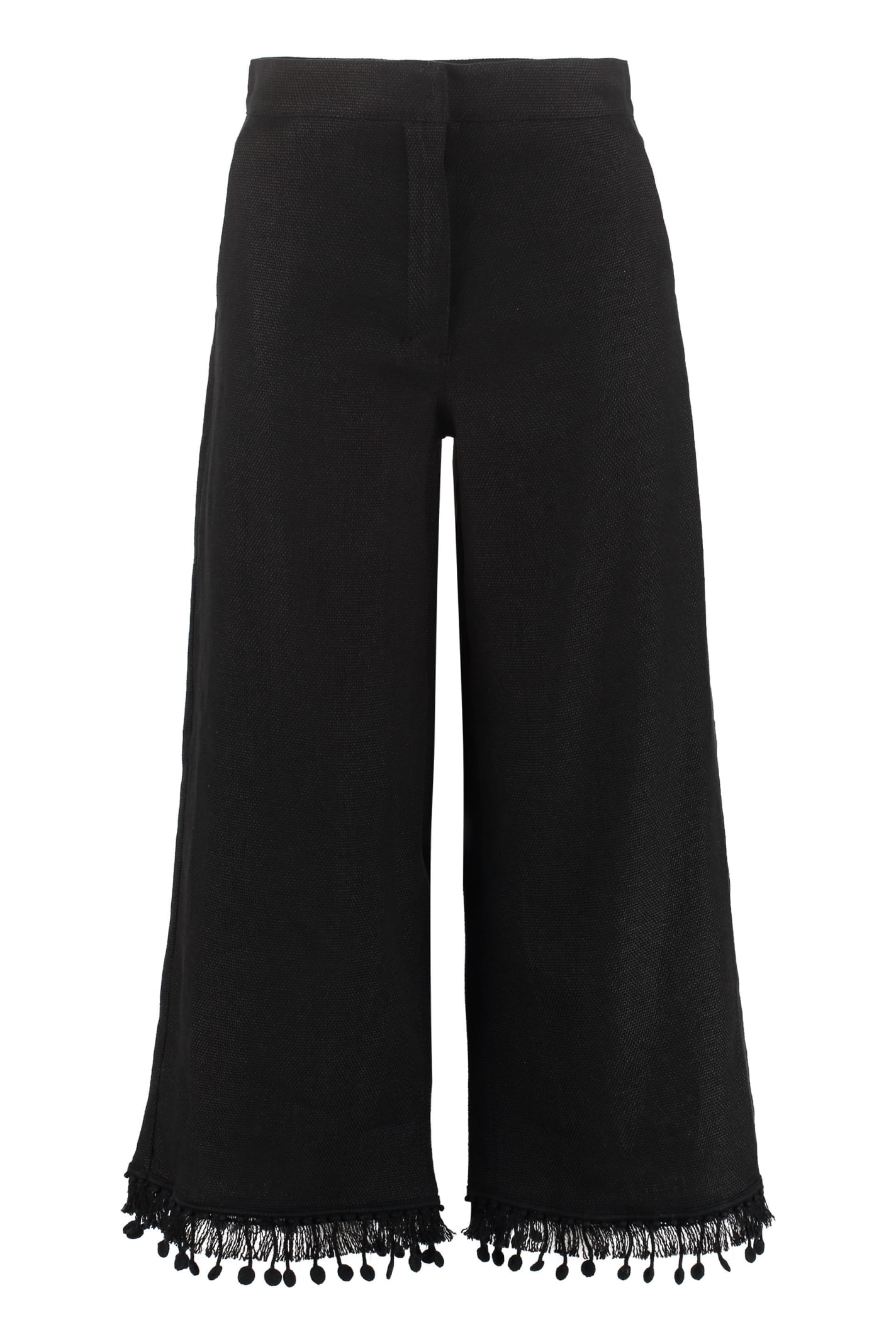 Shop 's Max Mara Fiaba Linen And Cotton Trousers In Black