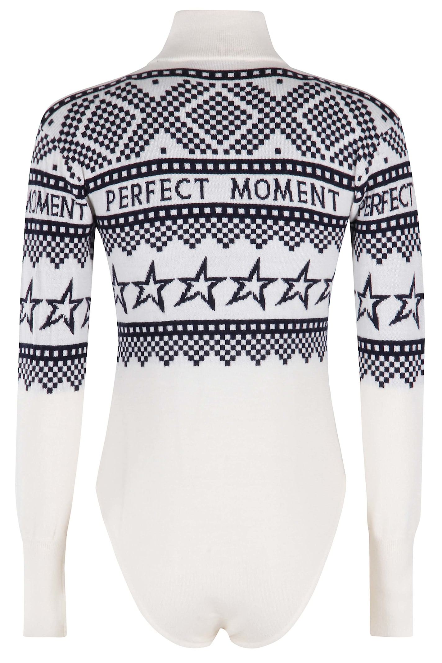 Perfect Moment Intarsia-knit Merino Wool Bodysuit Xl In Gray