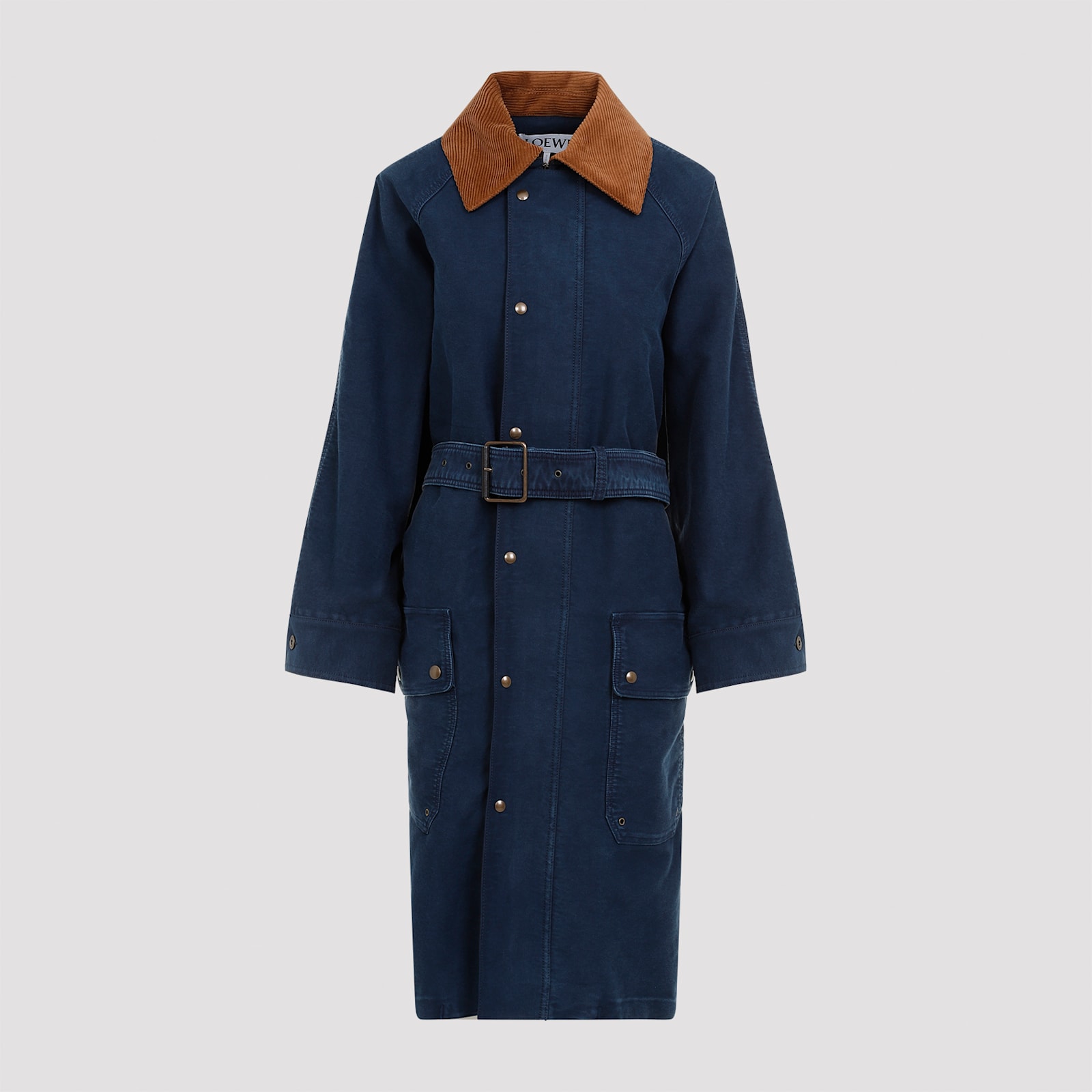 Shop Loewe Coat In Indigo Blue