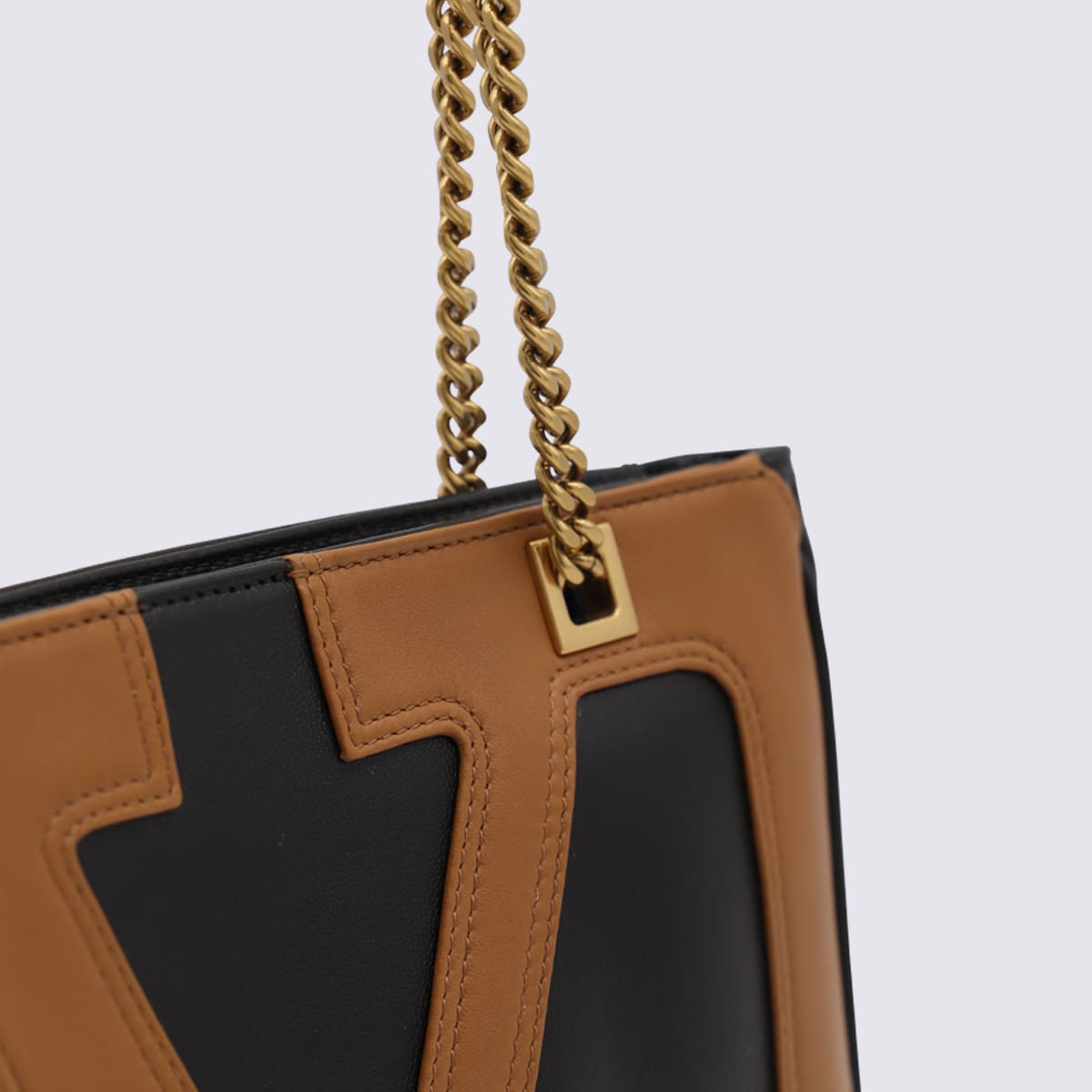 Valentino Black And Brown Viva Superstar Totes In Multi