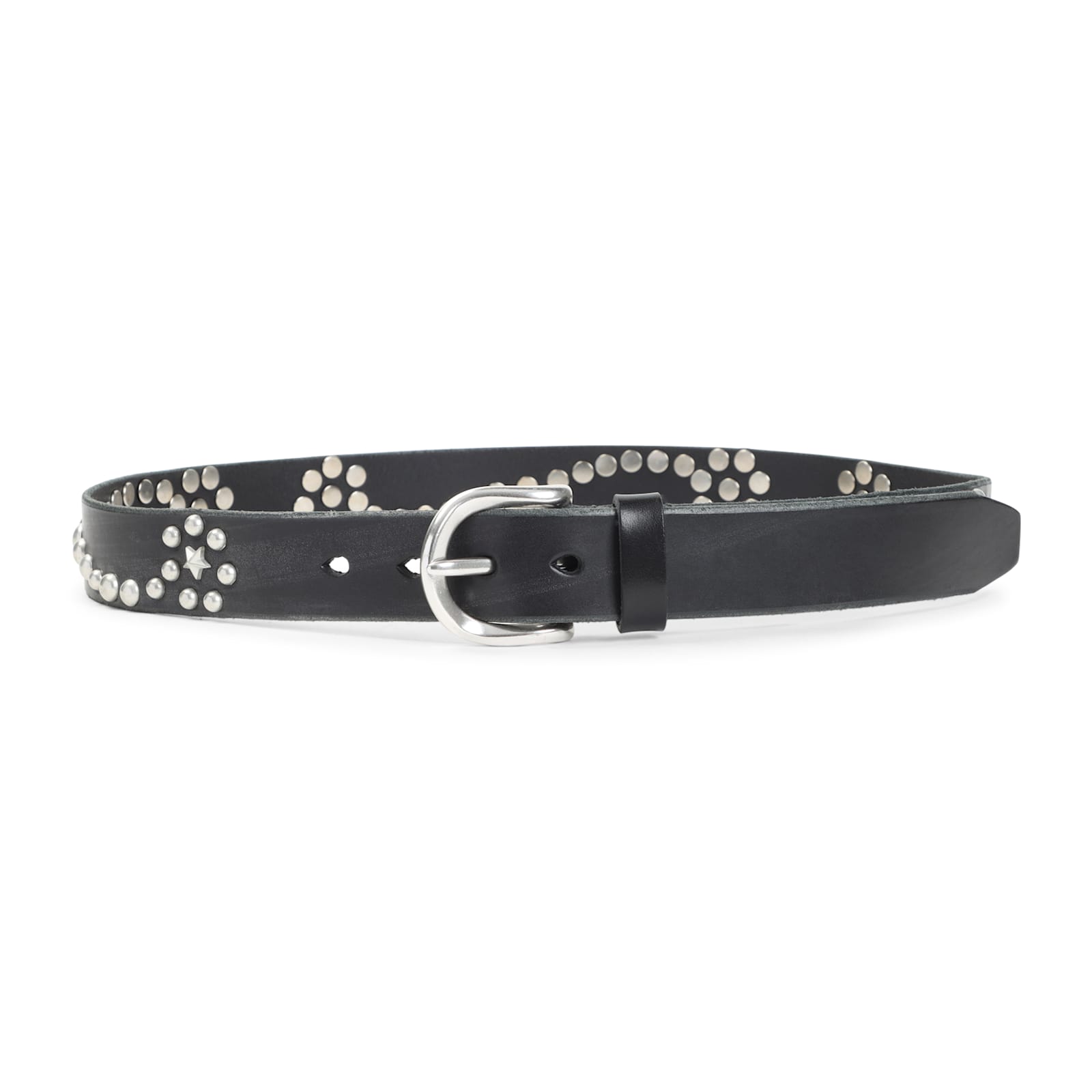 Our Legacy Bridle Leather Star Fall Stud Belt In Black