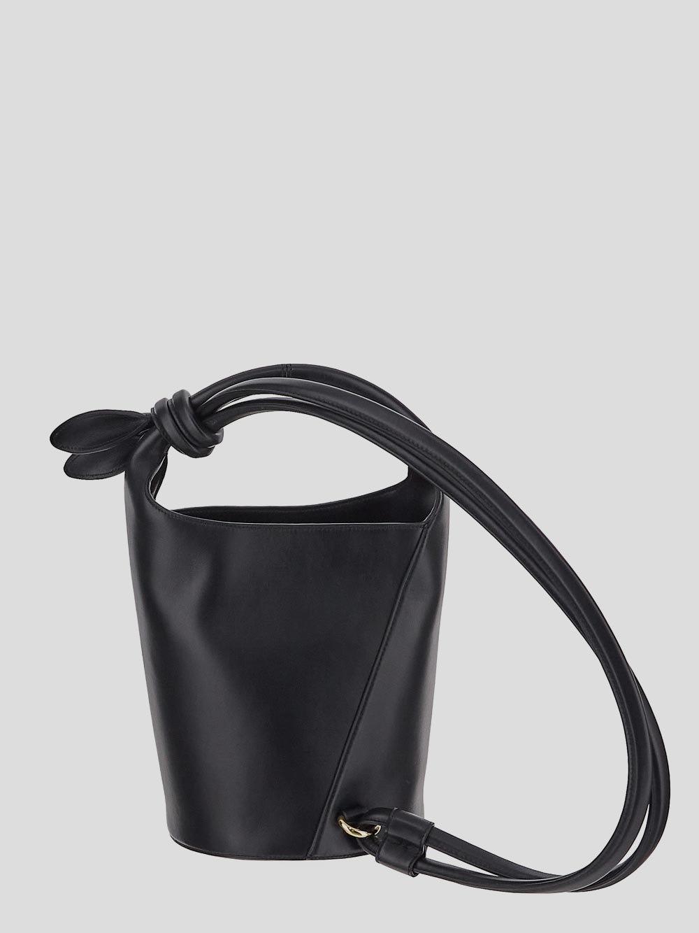 Shop Jacquemus Mini Knotted Bucket Bag In Black