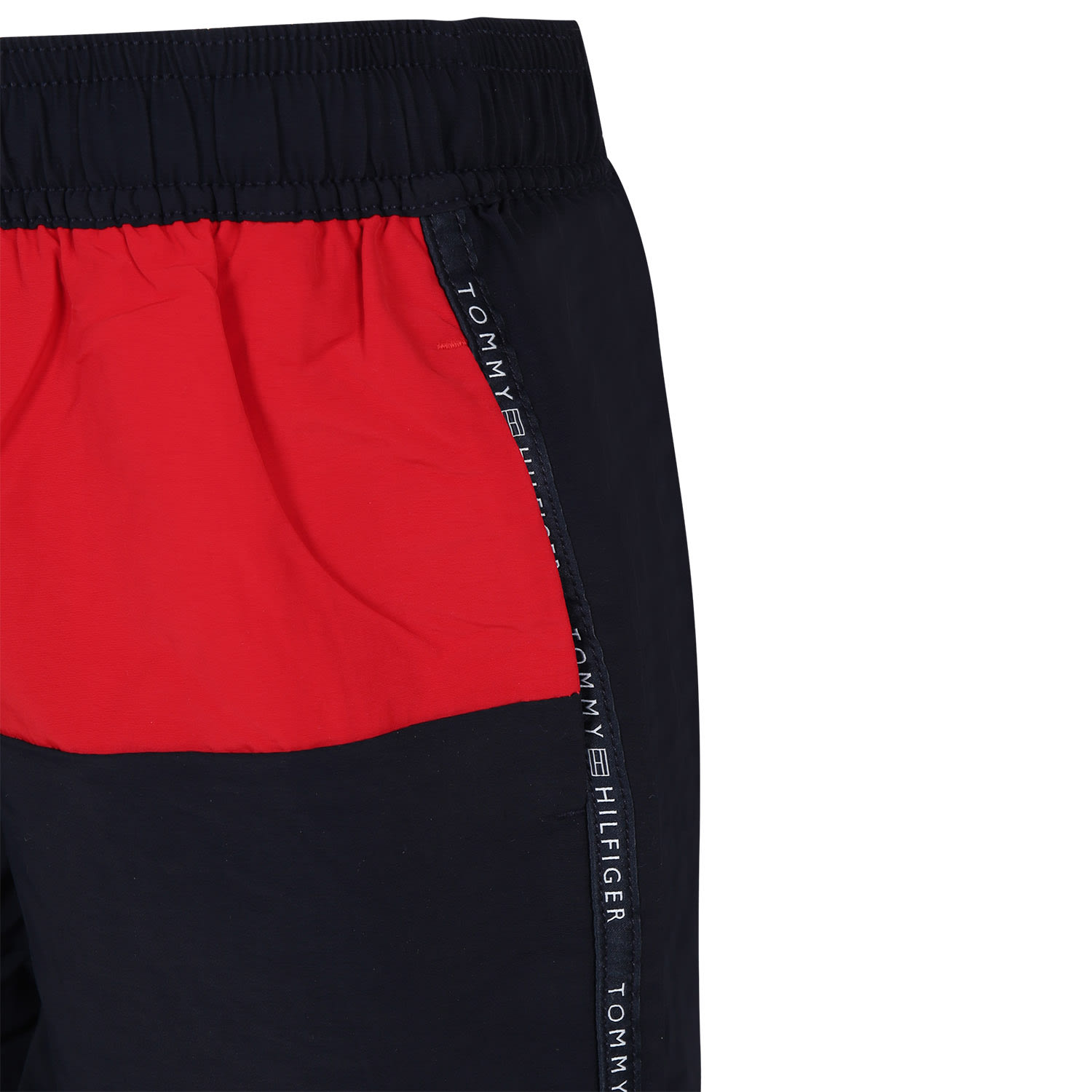 Shop Tommy Hilfiger Blue Swim Shorts For Boy With Logo