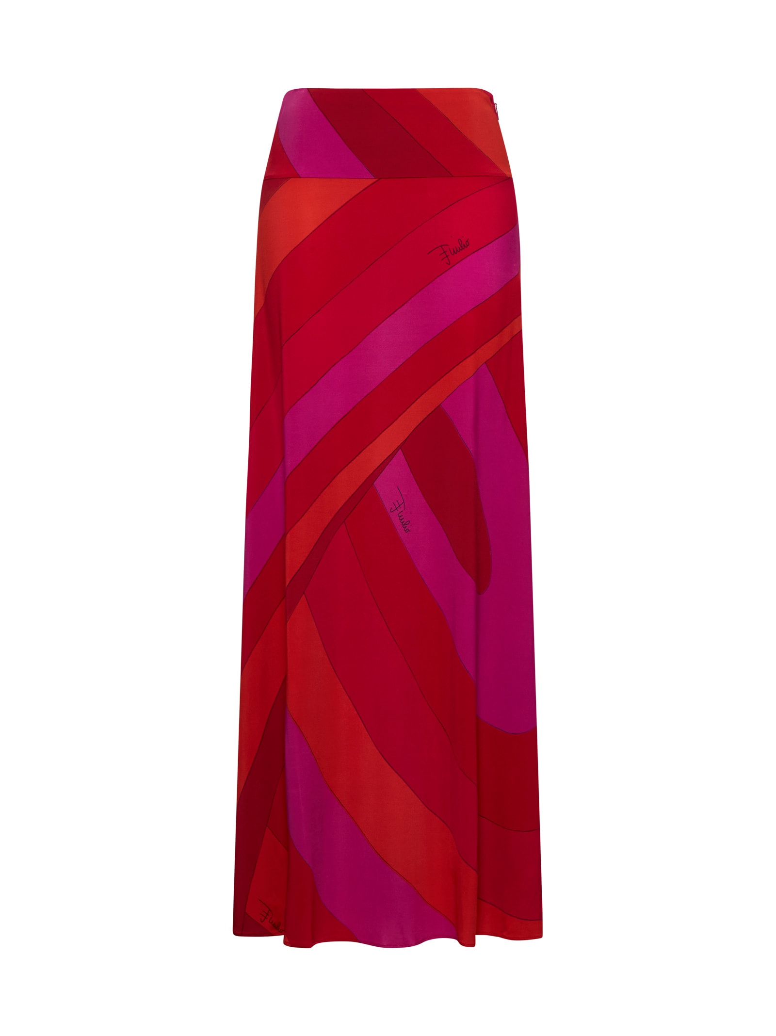 Shop Pucci Skirt In Rosso/fuxia