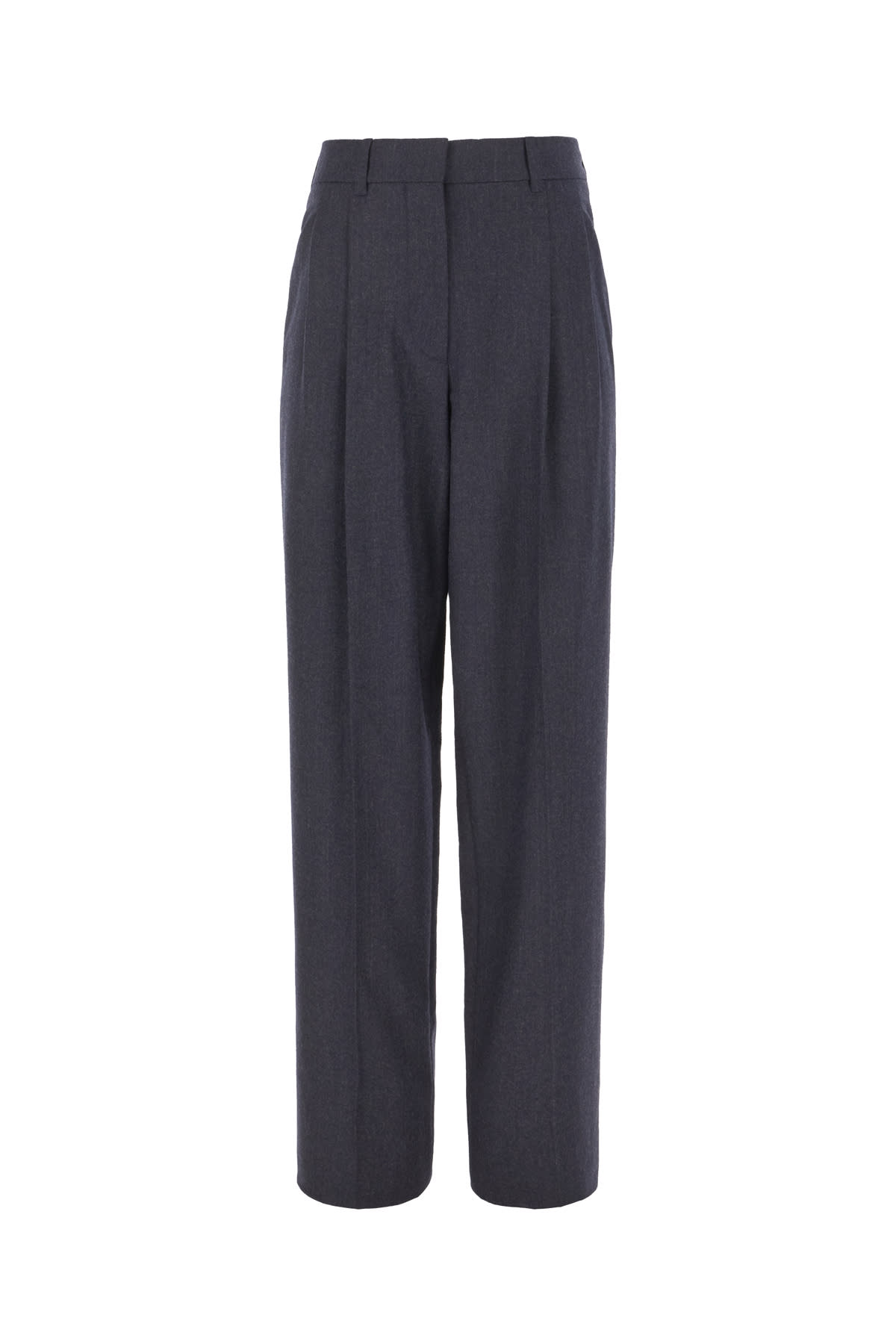 Stella Mccartney Mã©lange Blue Wool Pants In Navy