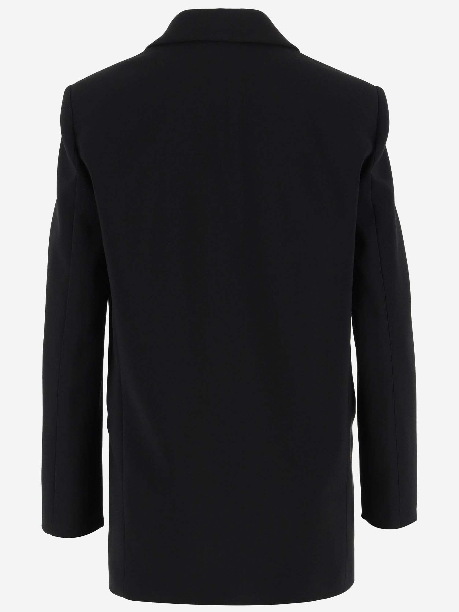 Shop Pinko Single-breasted Jacket In Technical Jersey In Black
