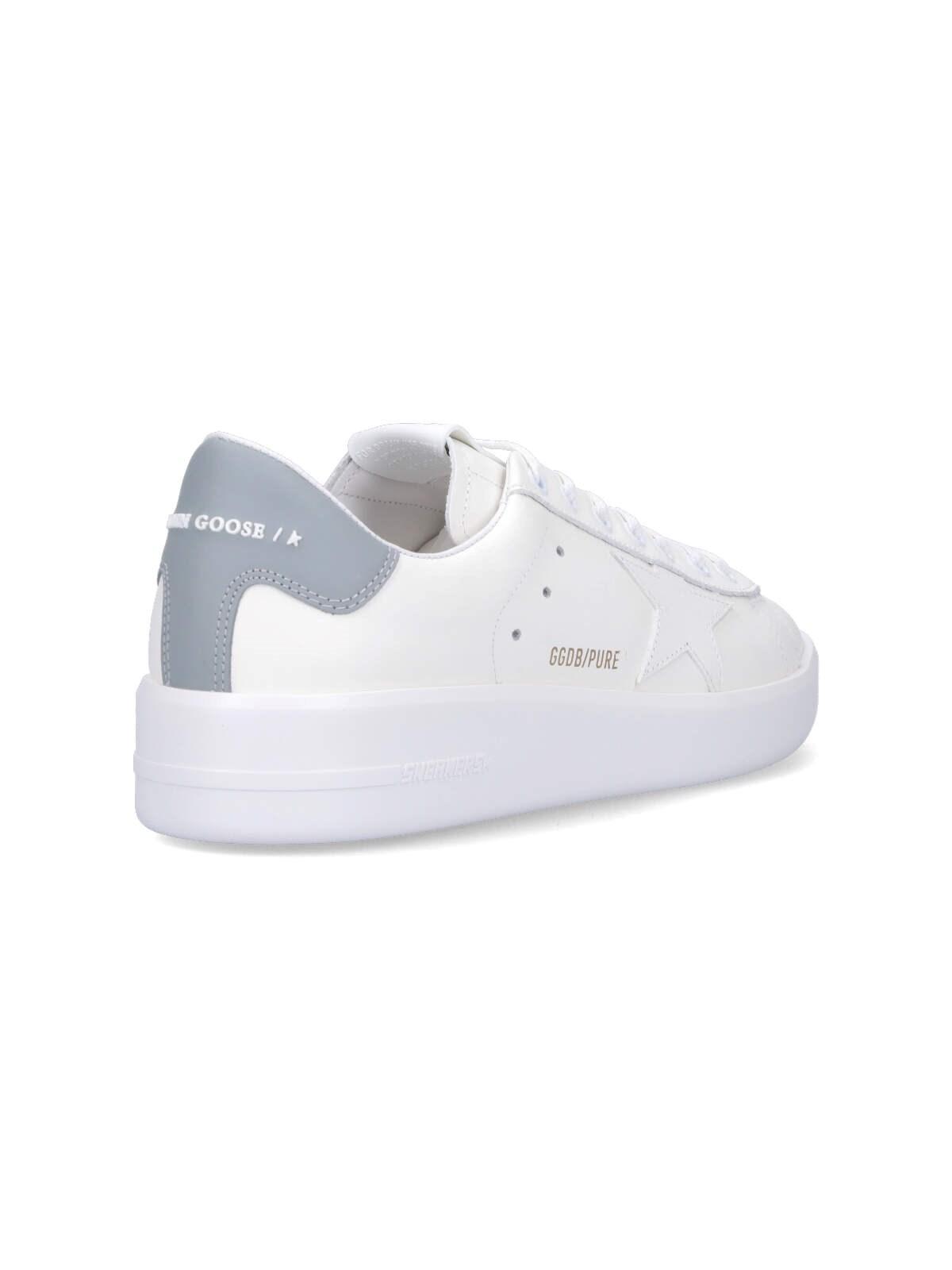 Shop Golden Goose Purestar Sneakers In White/silver/blue