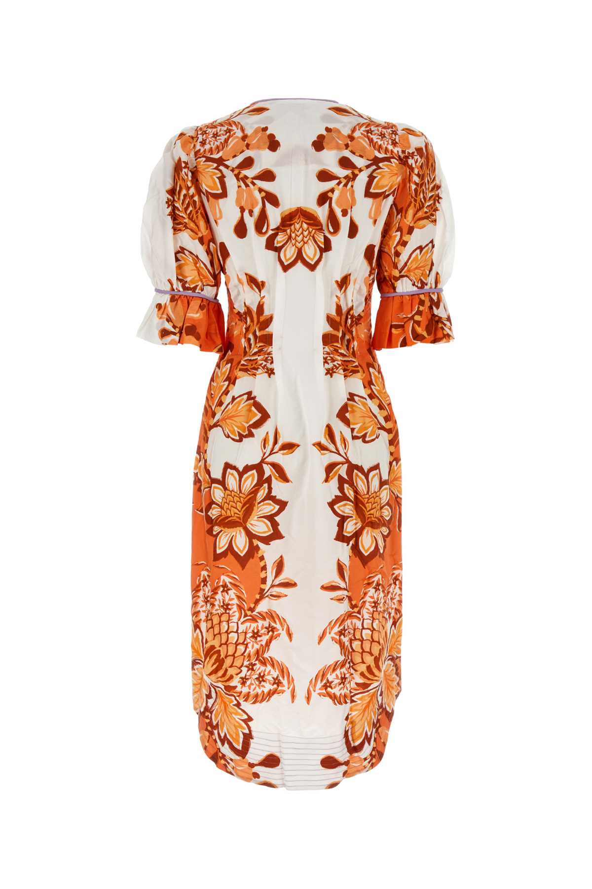 Shop Farm Rio Printed Tencel Blend Aura Dress In Auraorange