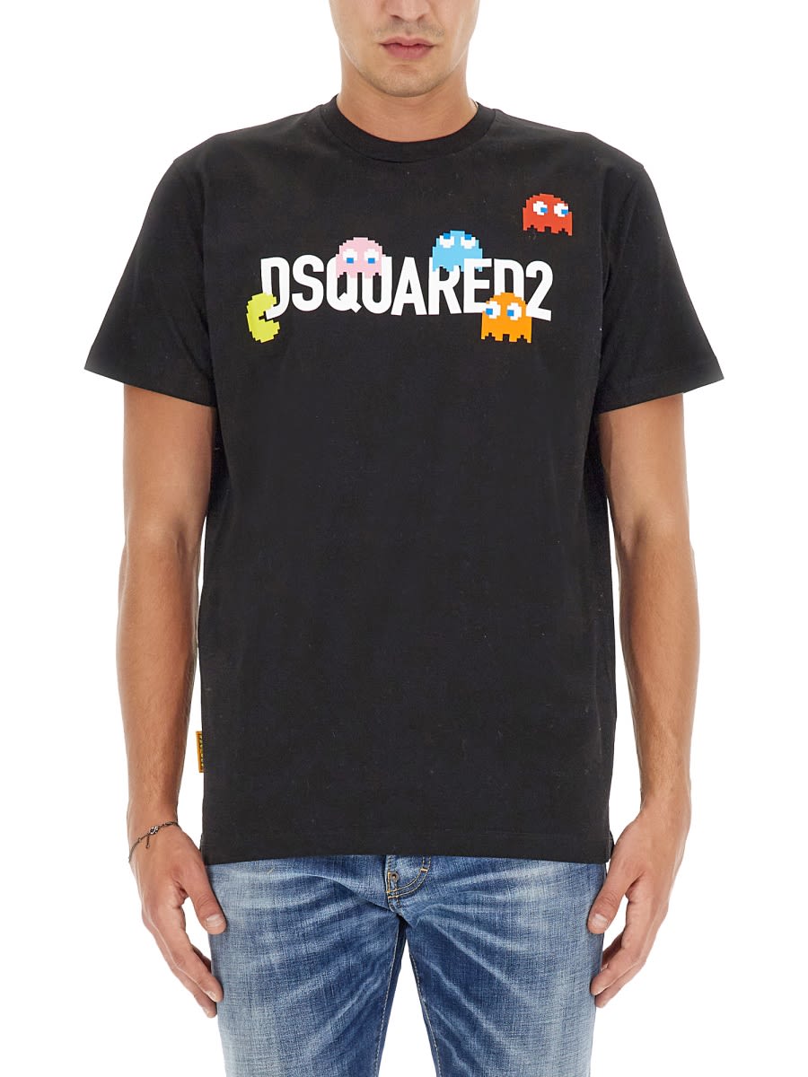 Shop Dsquared2 Dsquared X Pac-man T-shirt In Black