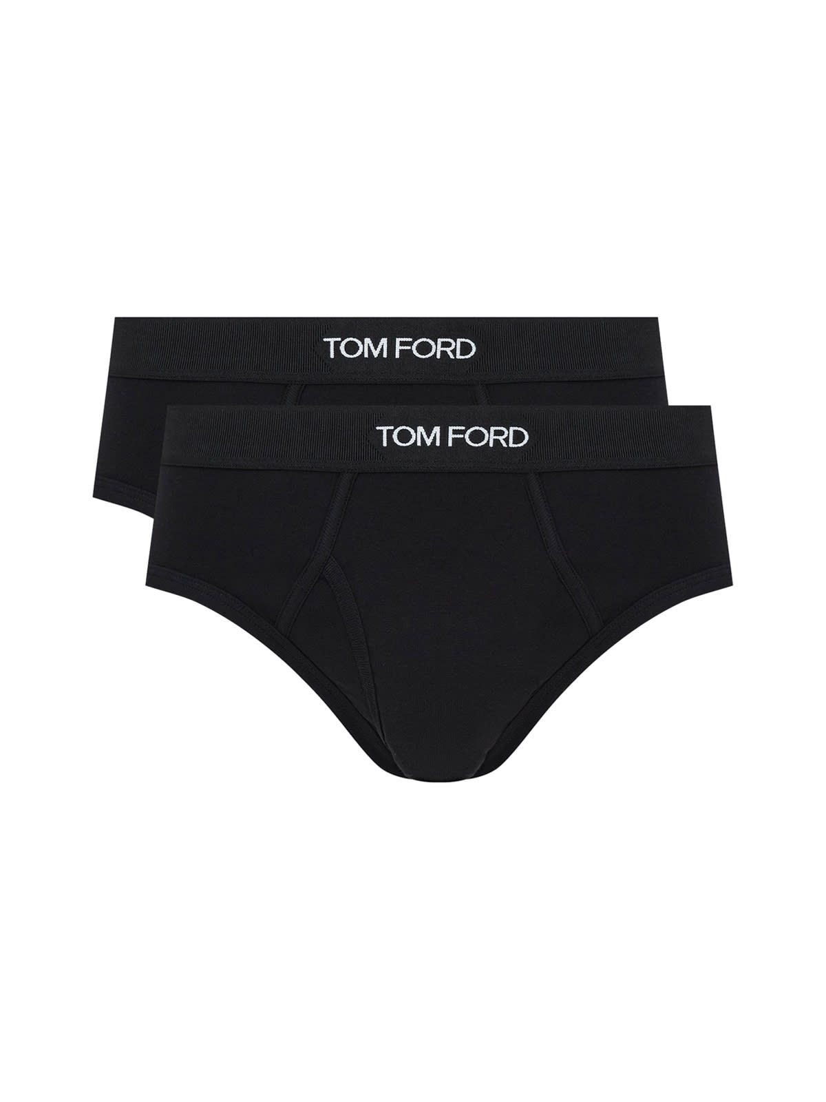 Shop Tom Ford Bi-pack Cotton Stretch Jersey Brief In Black