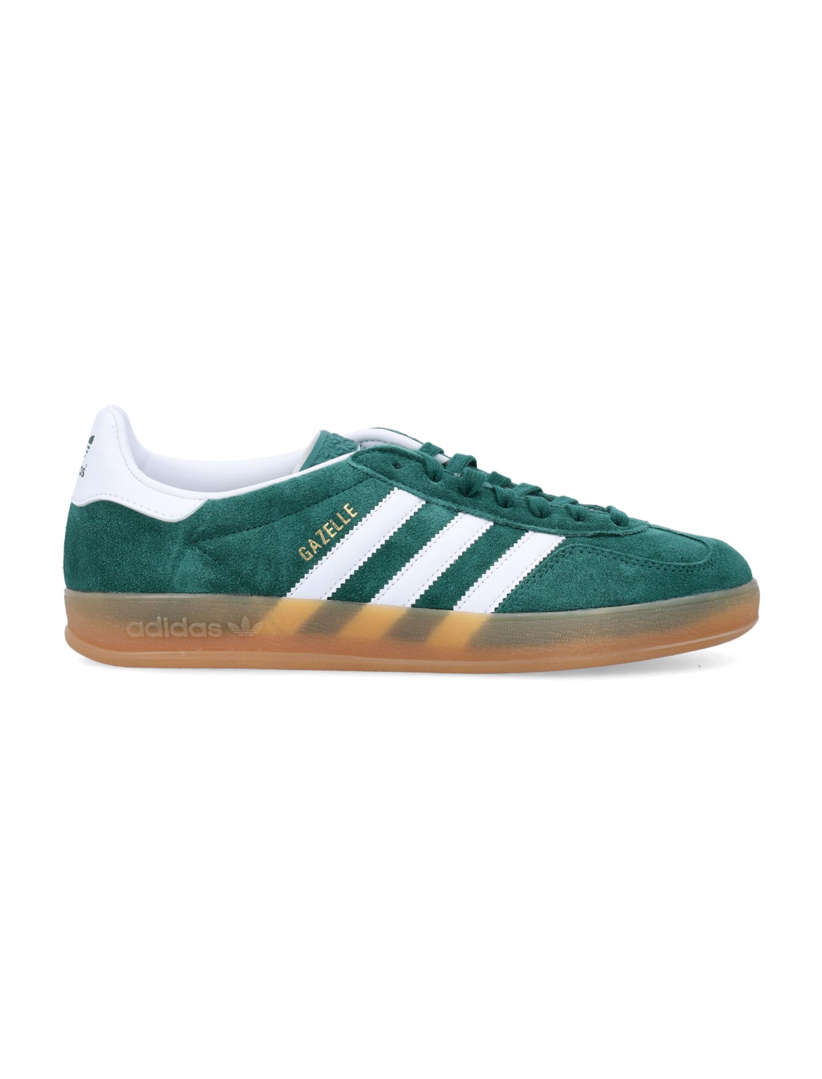 Adidas Originals Gazelle Indoor Sneakers In Collgreen Ftwwht Gum