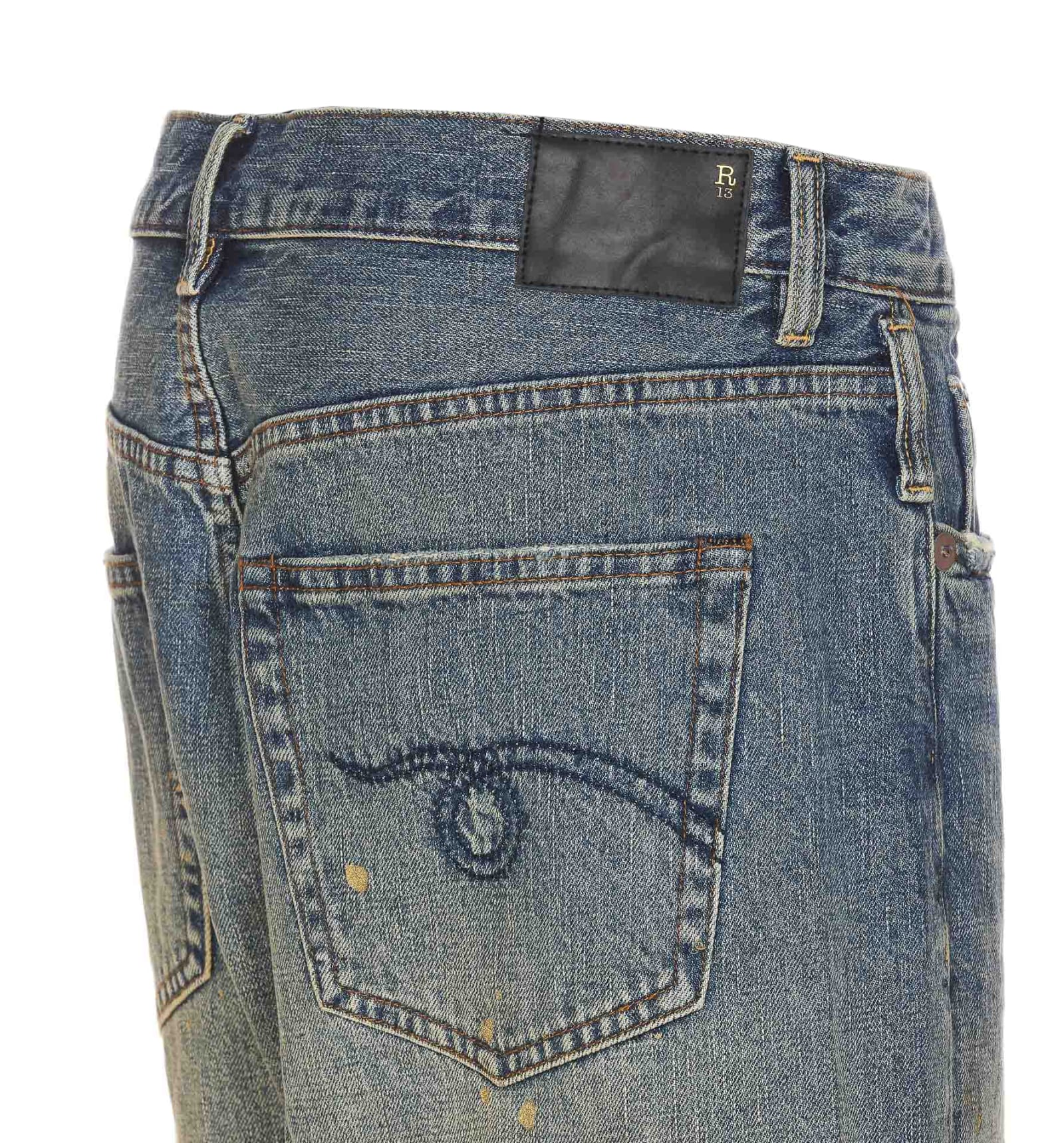 Shop R13 Gold Splatter Crossover Clinton Blue Jeans