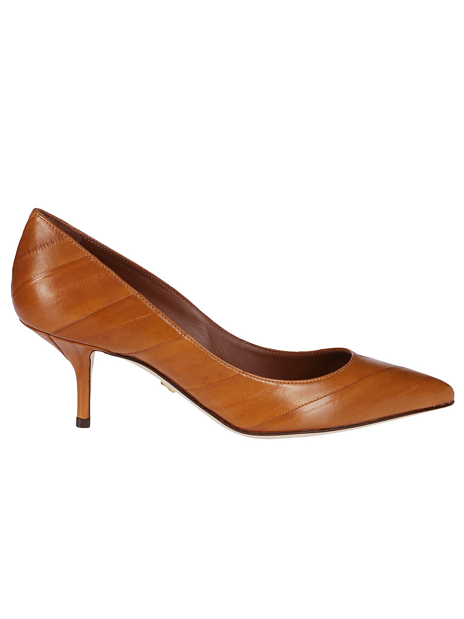 Dolce & Gabbana Pointed-toe Leather Pumps In Brown