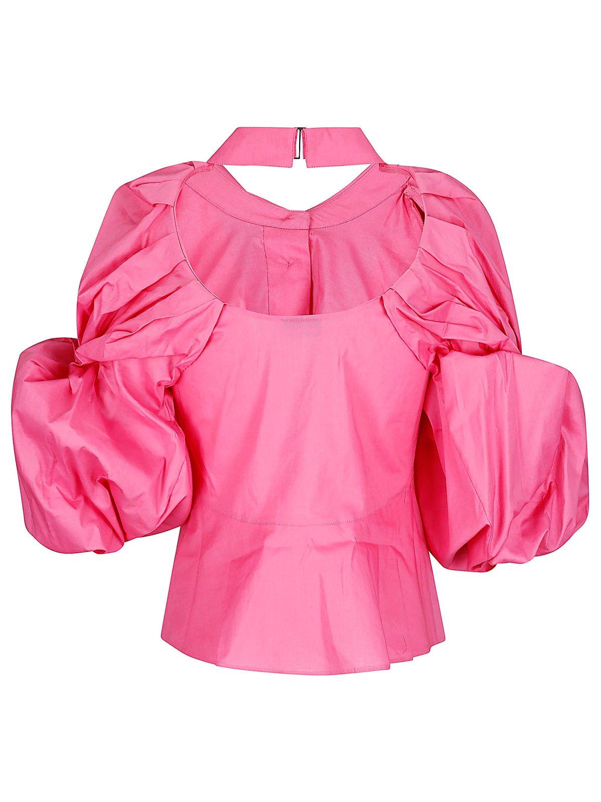 Shop Jacquemus La Chemise Maraca Puffed Sleeve Shirt In Pink
