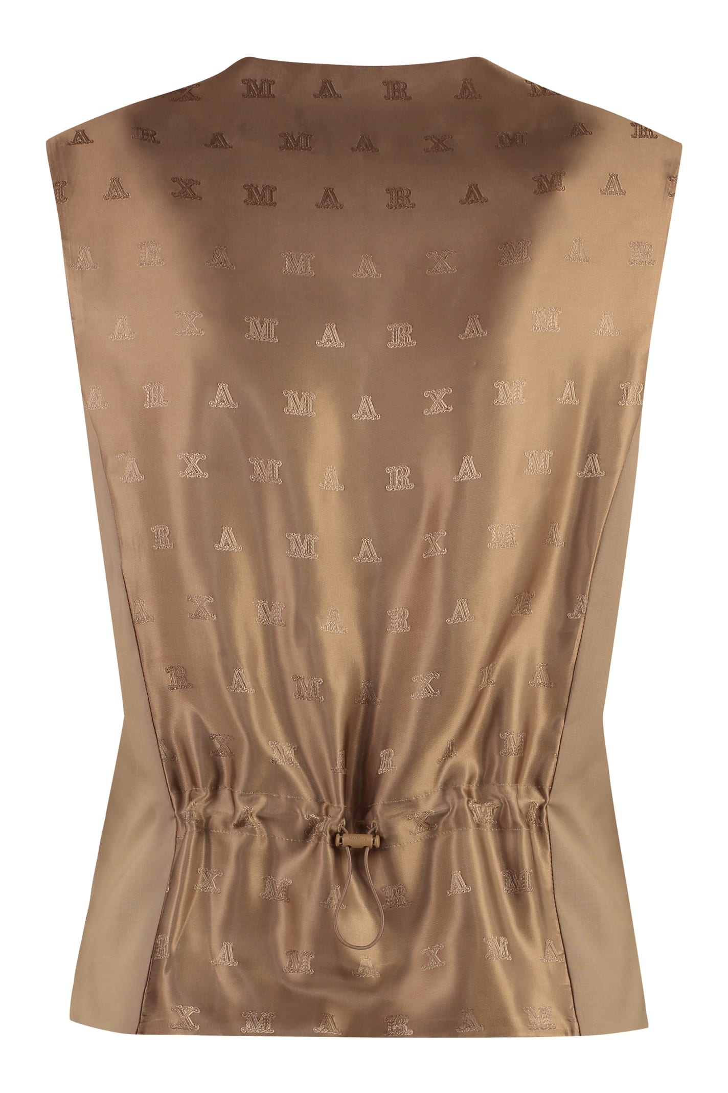 Shop Max Mara Virgin Wool Single-breast Waistcoat In Camel