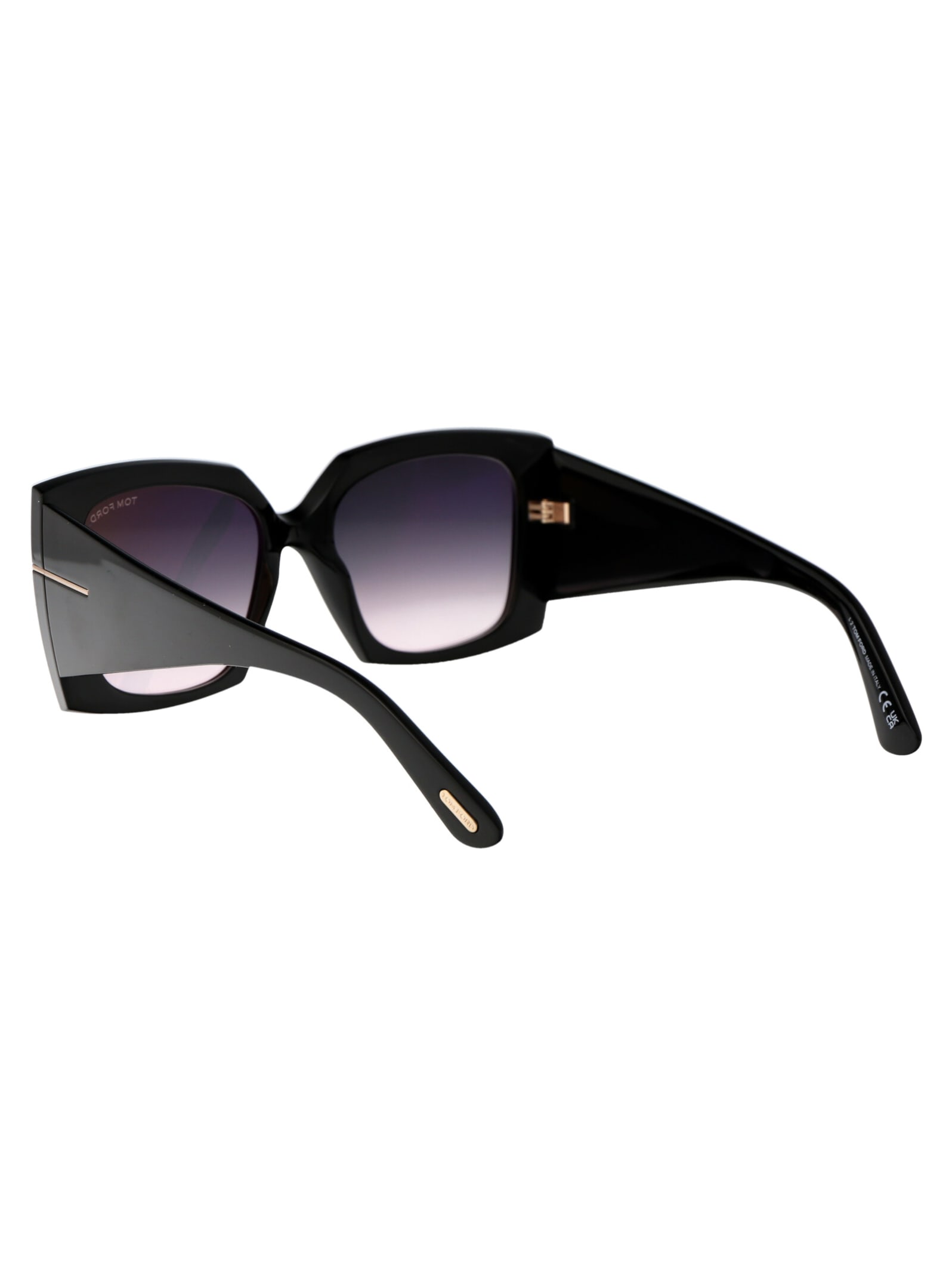 Tom Ford Square-frame Sunglasses In 01b Nero Lucido / Fumo Grad